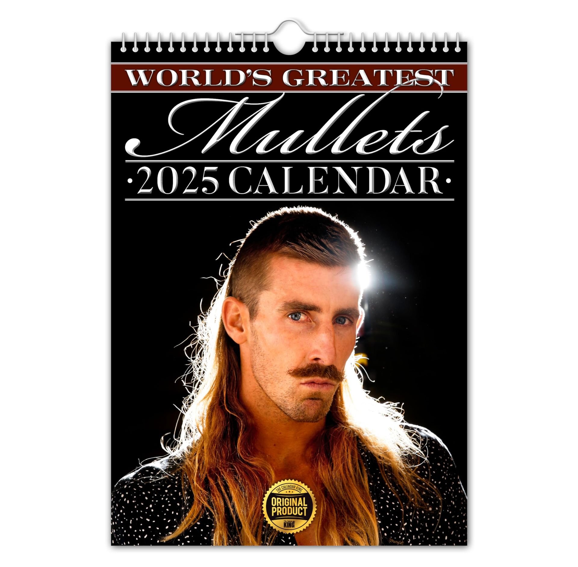 2025 World's Greatest Mullets Wall Calendar - Full Colour, A4 Size | Quirky Gift Idea