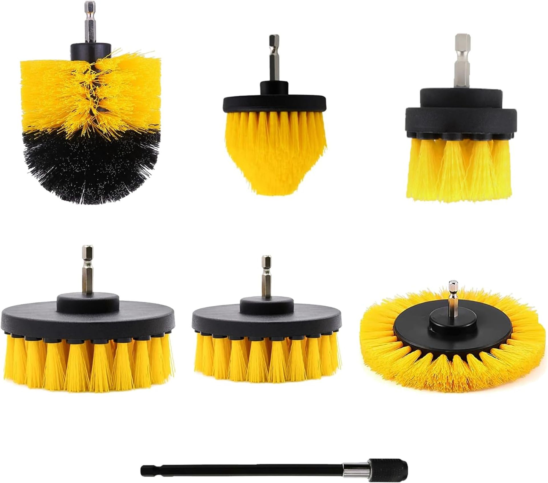 Electric Drill Brush Attachment Kit - 7 Pack for Pool Tile, Bathroom, Car Cleaning - Versatile & Durable Brushes
