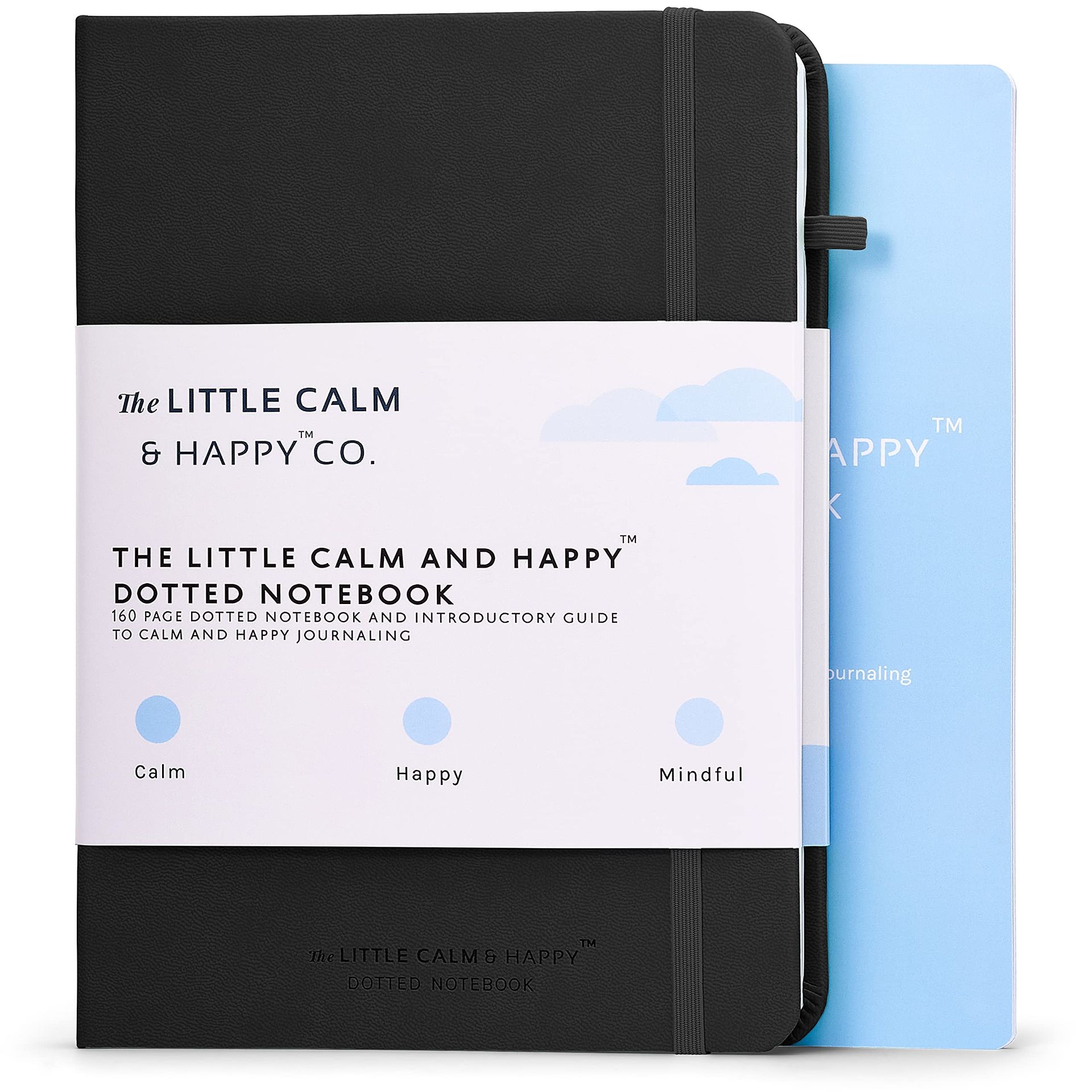 The Little Calm and Happy Dotted Notebook - 160 Page Vegan Hardcover Journal, Black