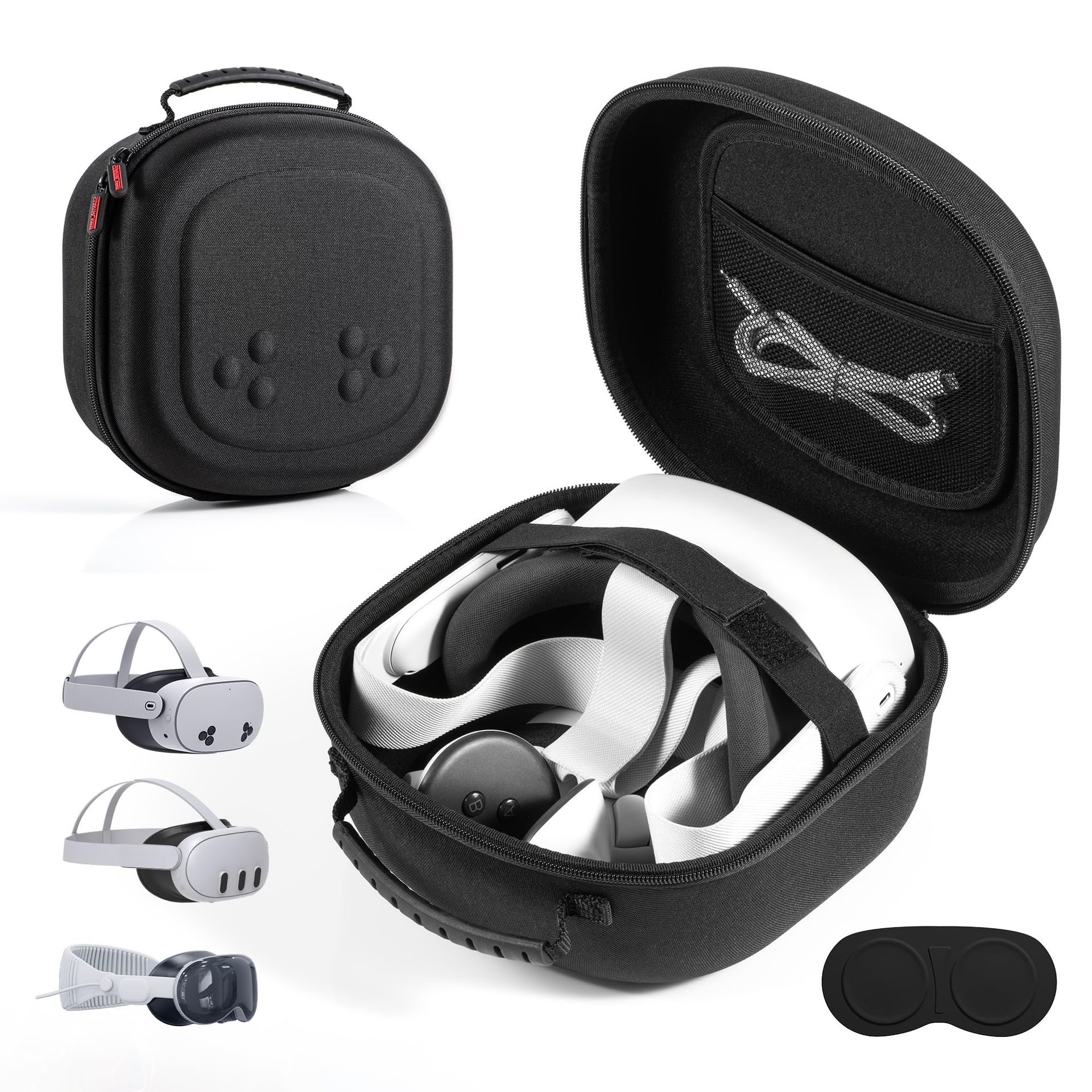 Hard Carrying Case for Meta Quest 3S/Quest 3/Vision Pro VR Headset and Controllers Travel Shell - Transparent
