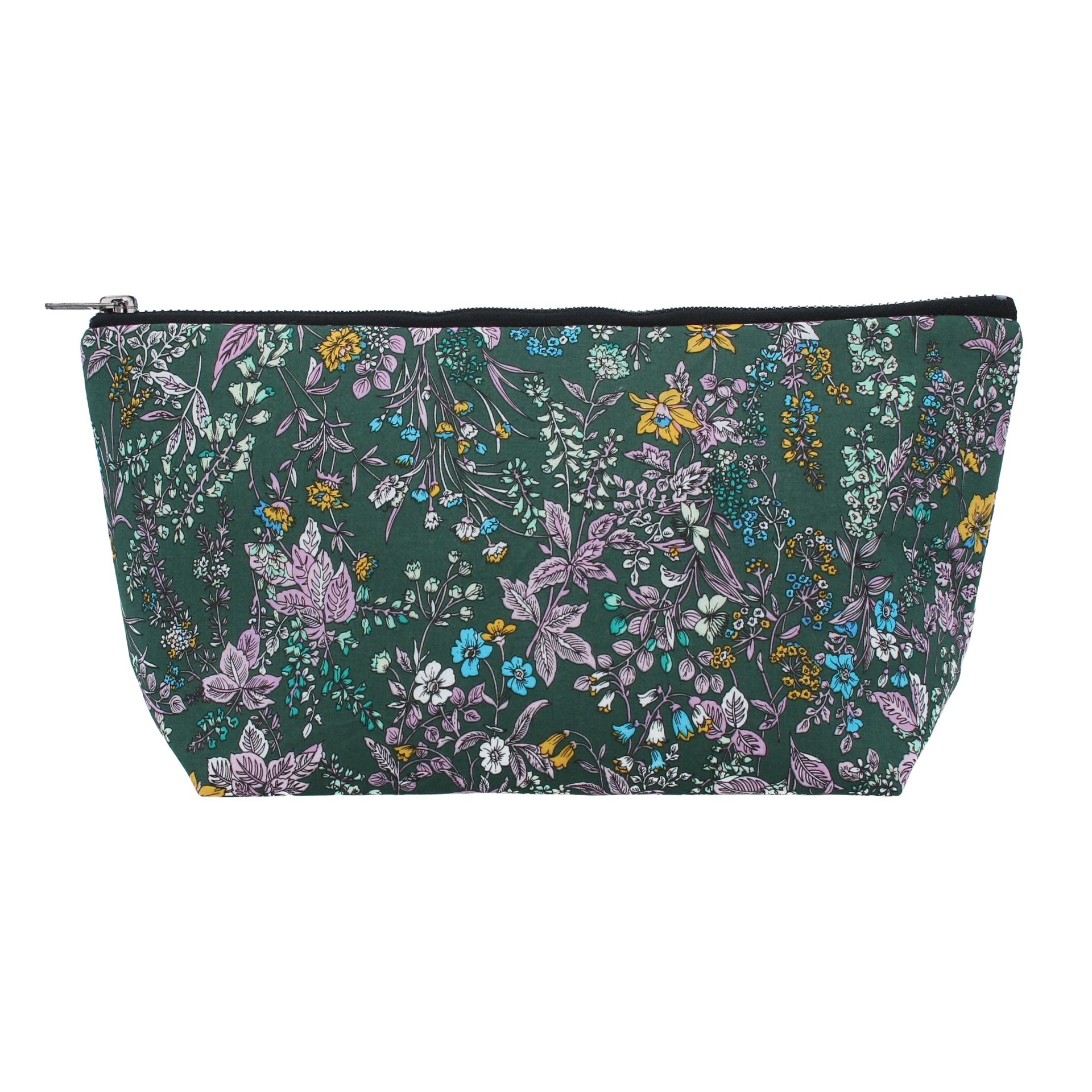 3 x Gisela Graham Green Vintage Floral Cosmetic Pouch            
