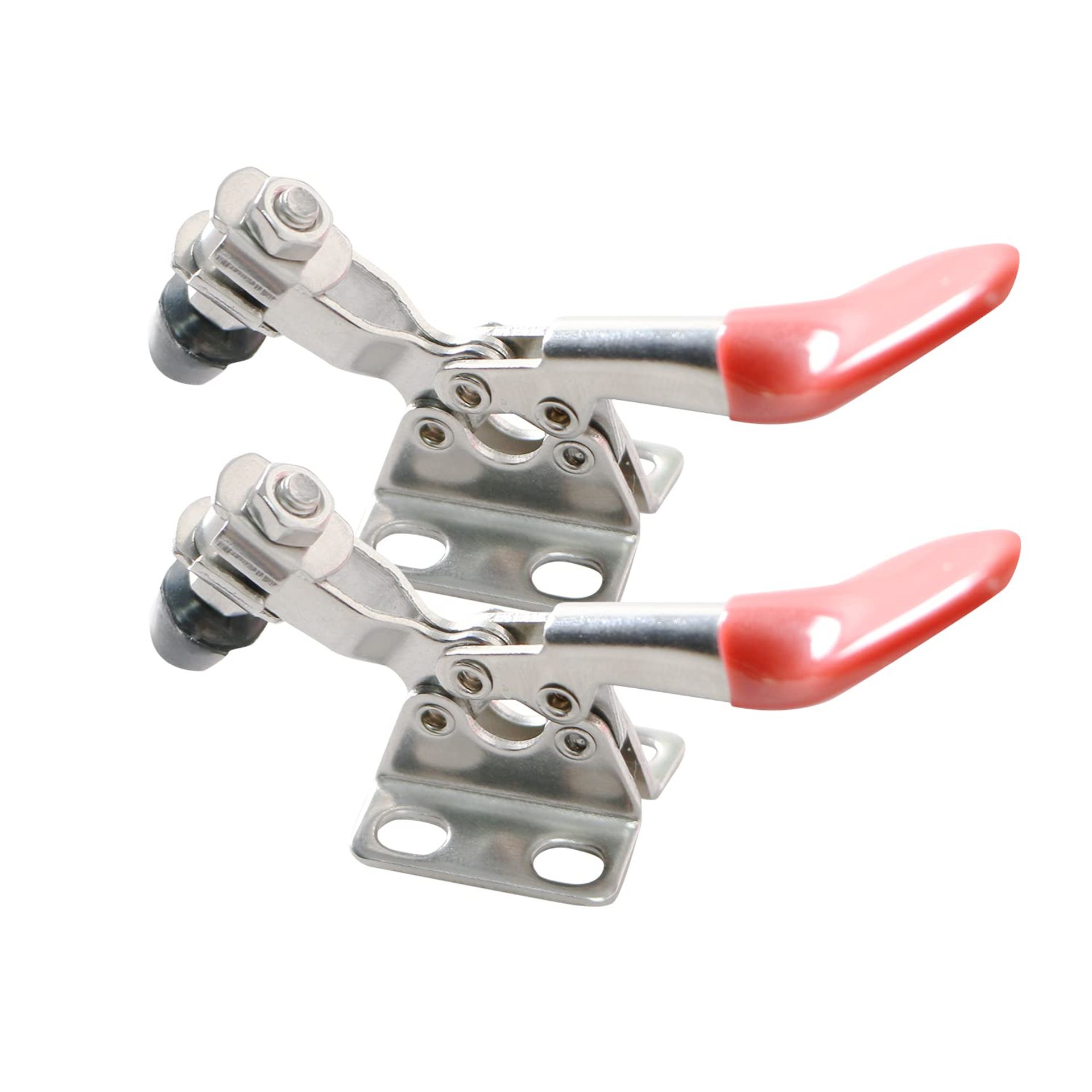 2PCS 304 Stainless Steel Quick Release Hand Toggle Locking Clamp, 27KG Force, Anti-Slip Handle