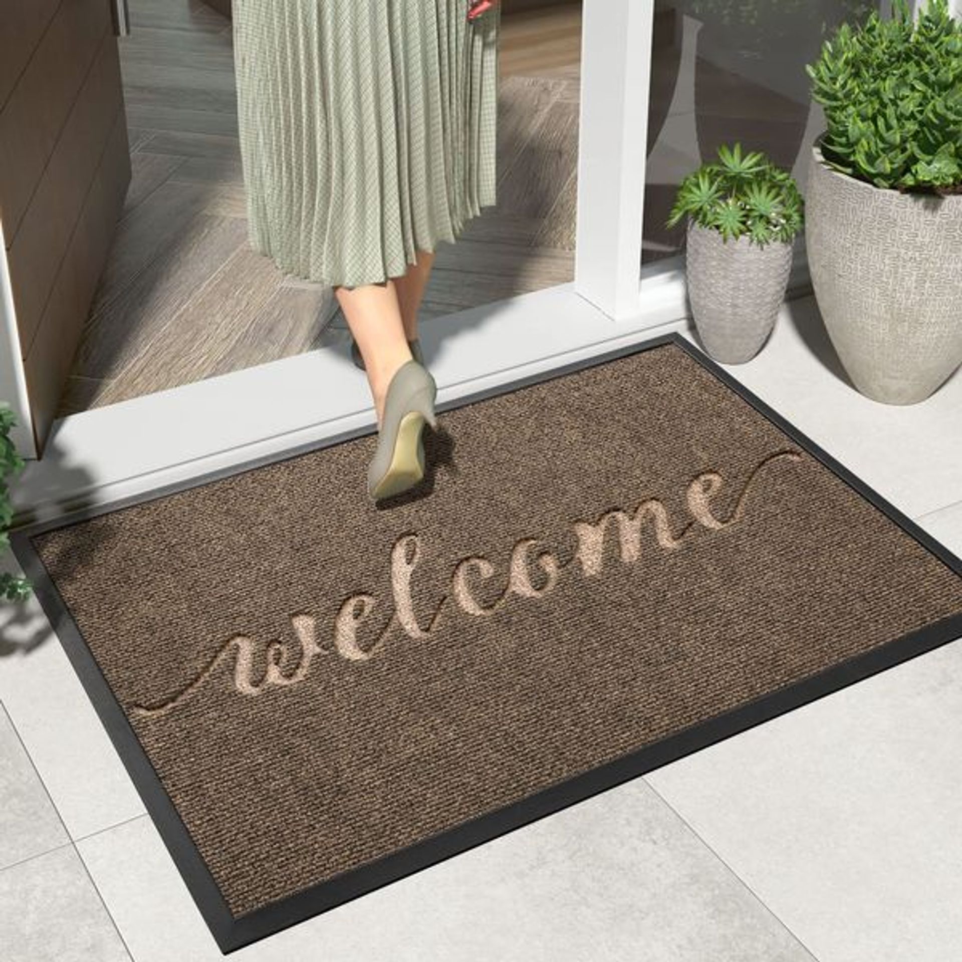 DEXI Welcome Door Mat 60 X 90 Cm, Non Slip Heavy Duty Outdoor Mat