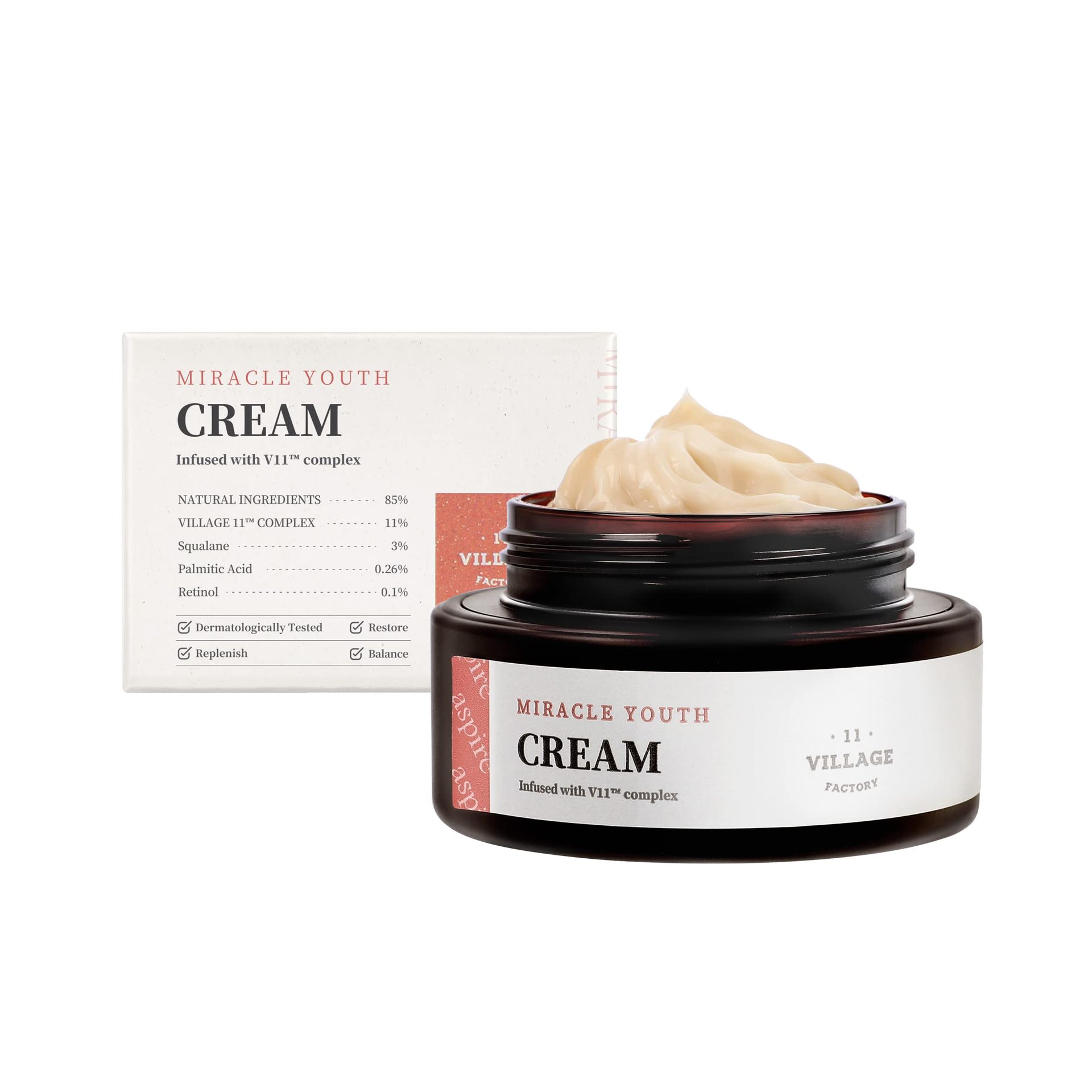 Miracle Youth Cream Anti-Ageing Hydrating Treatment with Retinol & Squalane - Almond 50ml