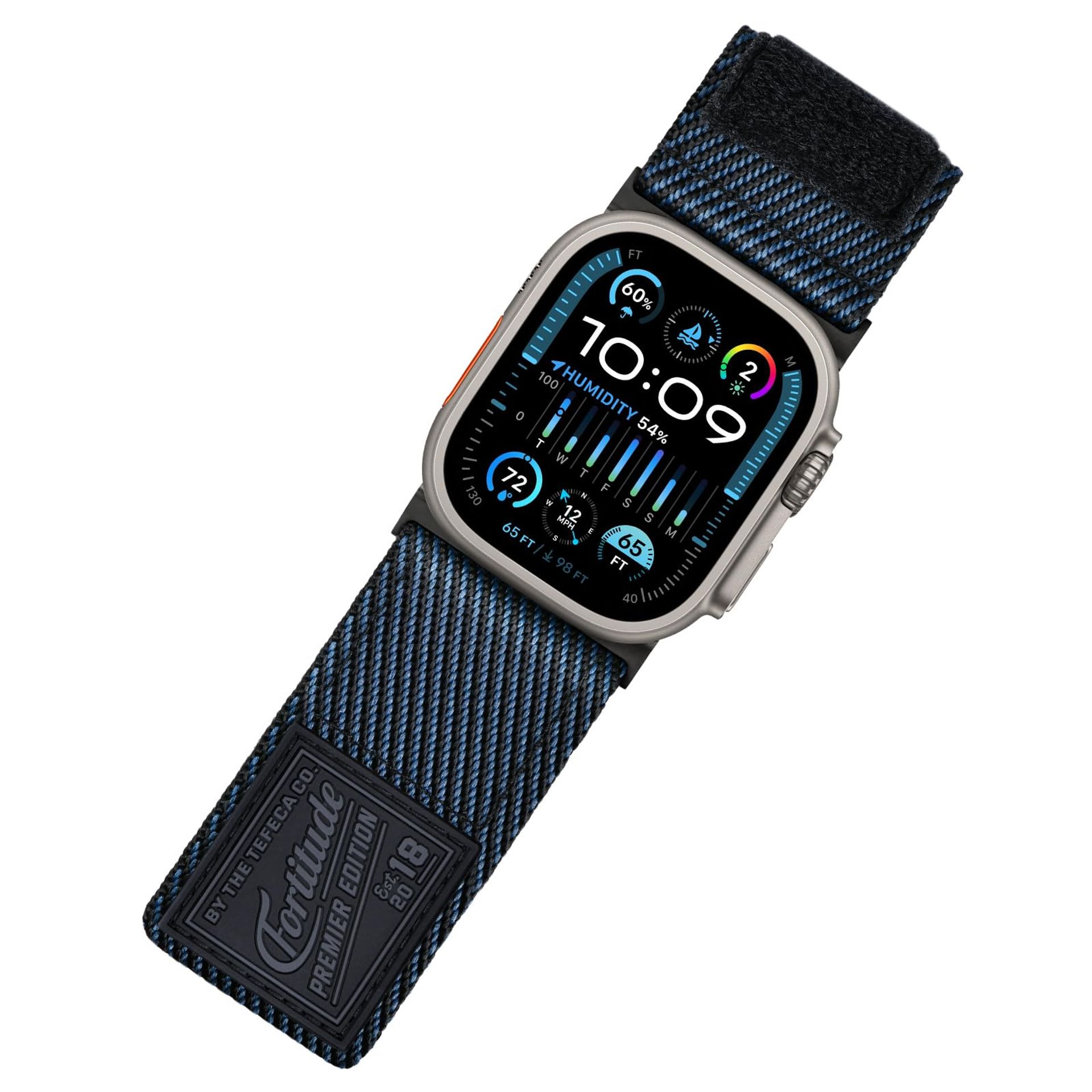 Fortitude Series Watch Strap Compatible with Apple Watch Ultra & Series 9/8/SE/7/6/5/4/3/2/1, Breathable Hook & Loop Design - Onyx Ultra Wide 49/45/44/42mm