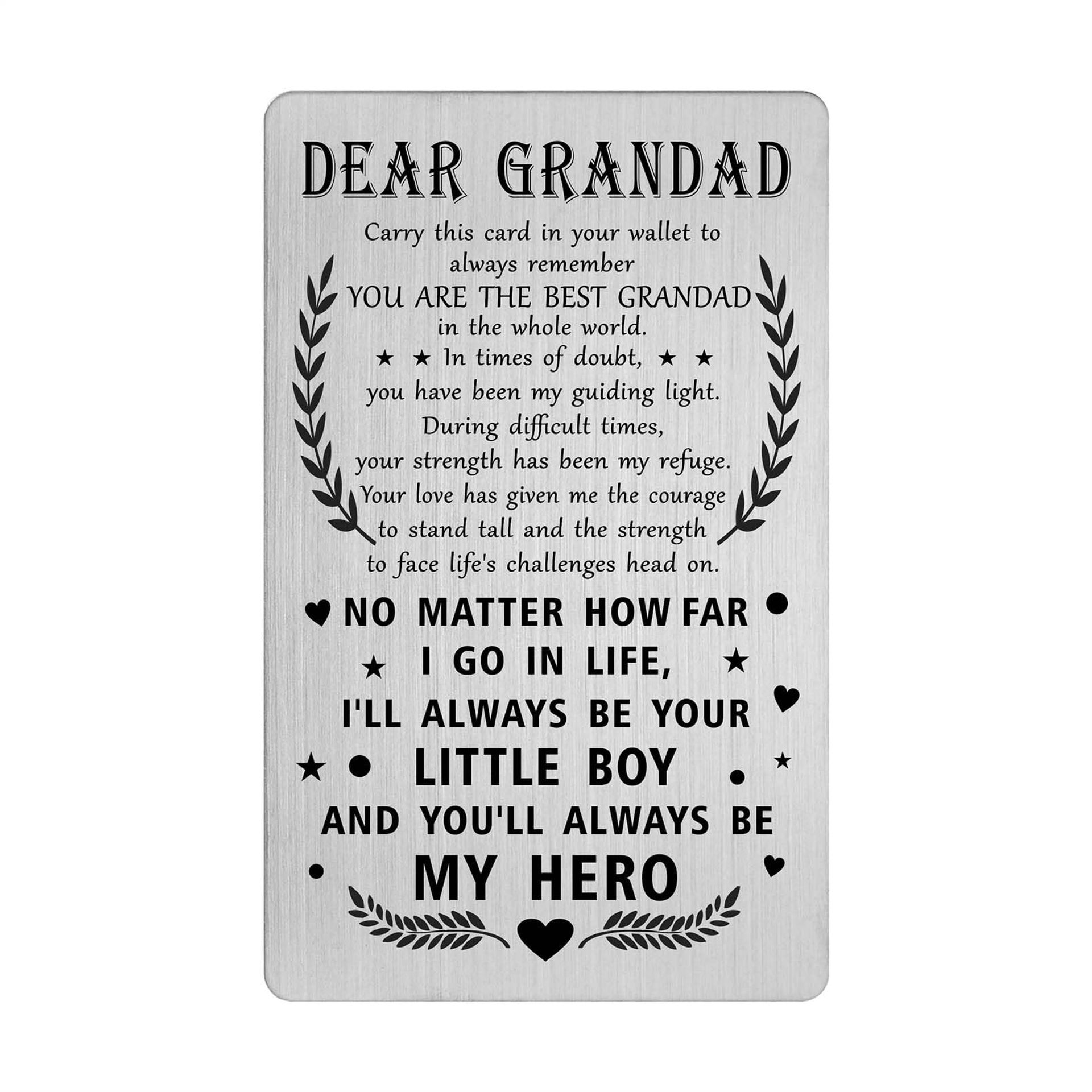 Grandad Wallet Card Gift - Father's Day & Birthday Card from Grandson