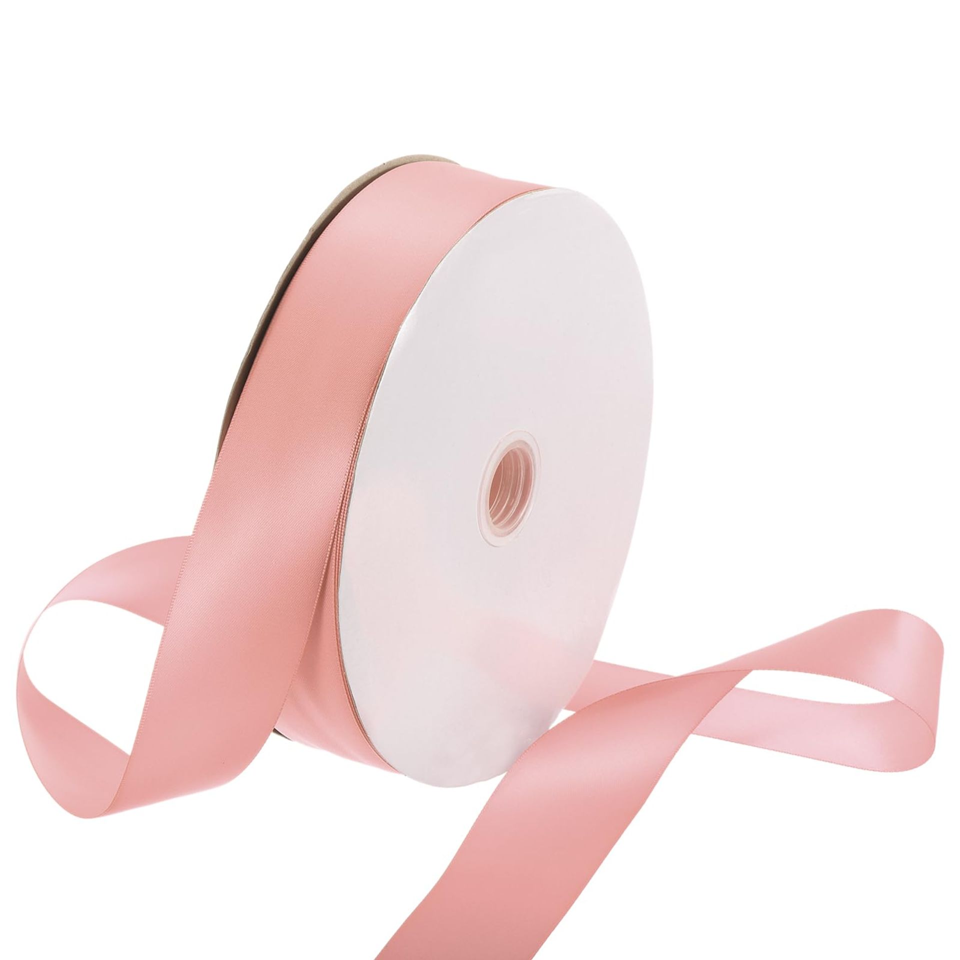 Rebower 38mm Satin Ribbon 91m Thick Double Face Grosgrain Silk Ribbon, [for Gift Wrapping, Hair Bows, Wedding, Cake, Flower] - 100 Yard/300ft/ Pastel Pink