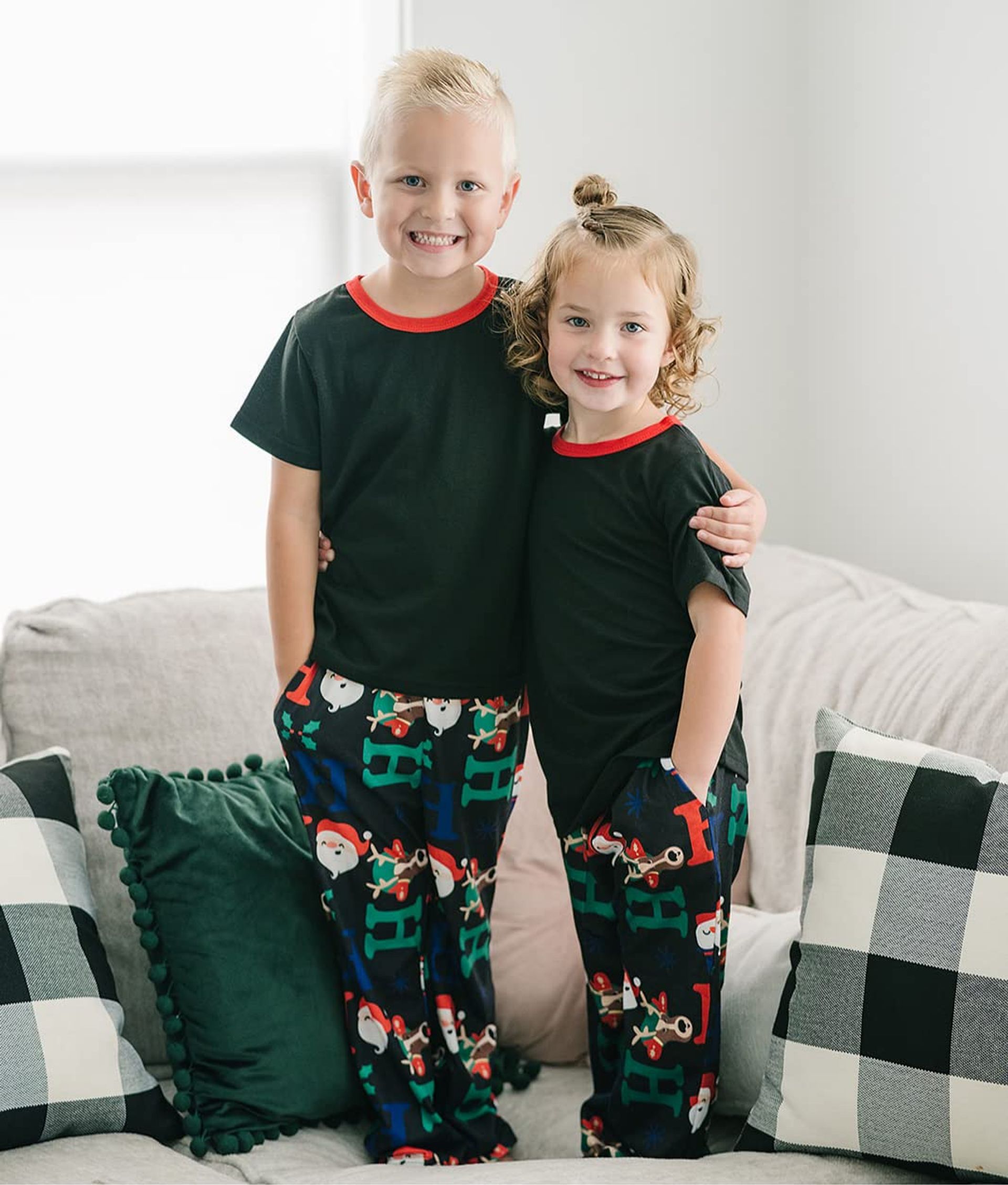 IFFEI Christmas Pyjamas Matching Family Pajamas Sets Xmas Pjs Tops And Sa