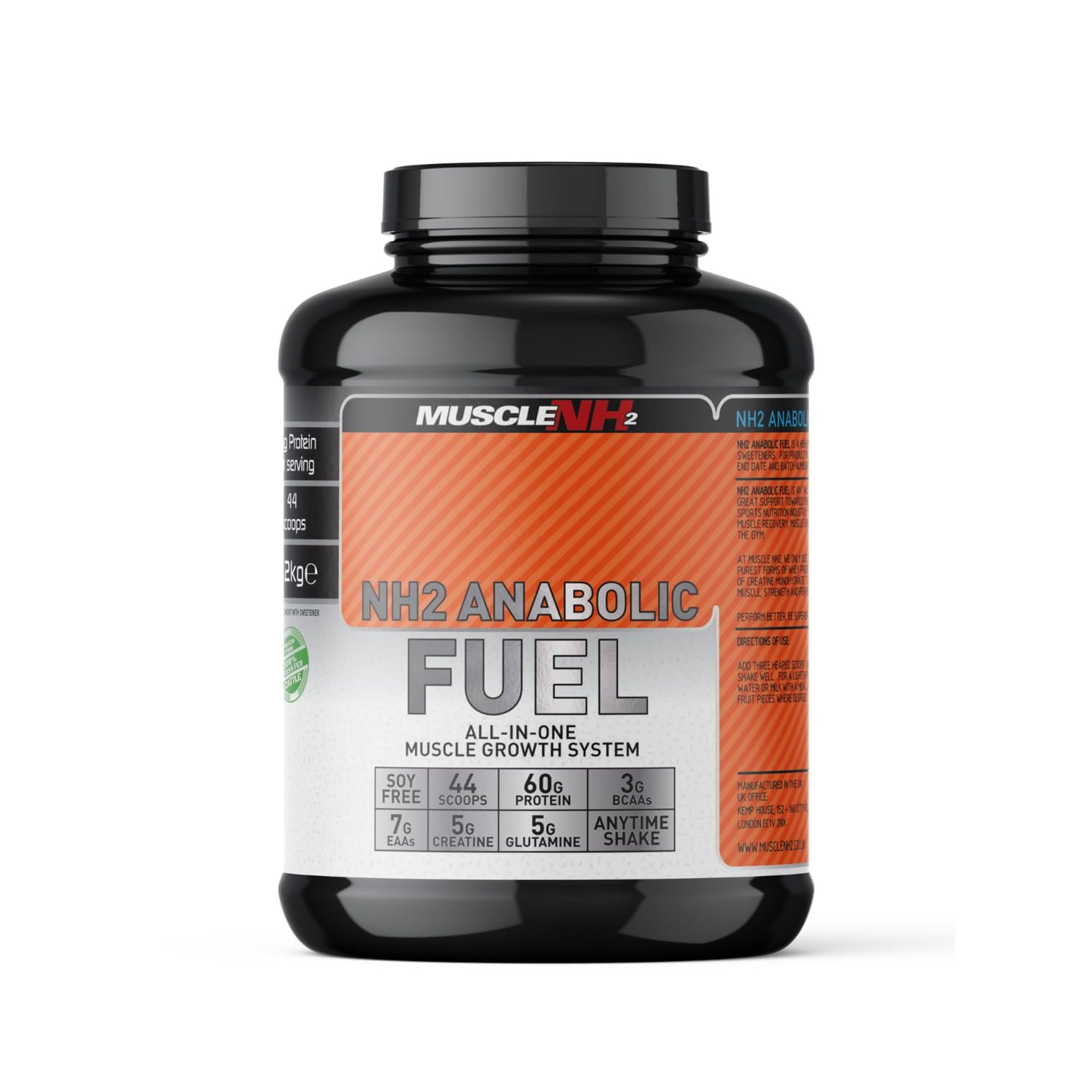 Anabolic Fuel All-in-One Whey Protein Powder with Creatine & Glutamine for Muscle Growth & Recovery - Vanilla 2.2kg