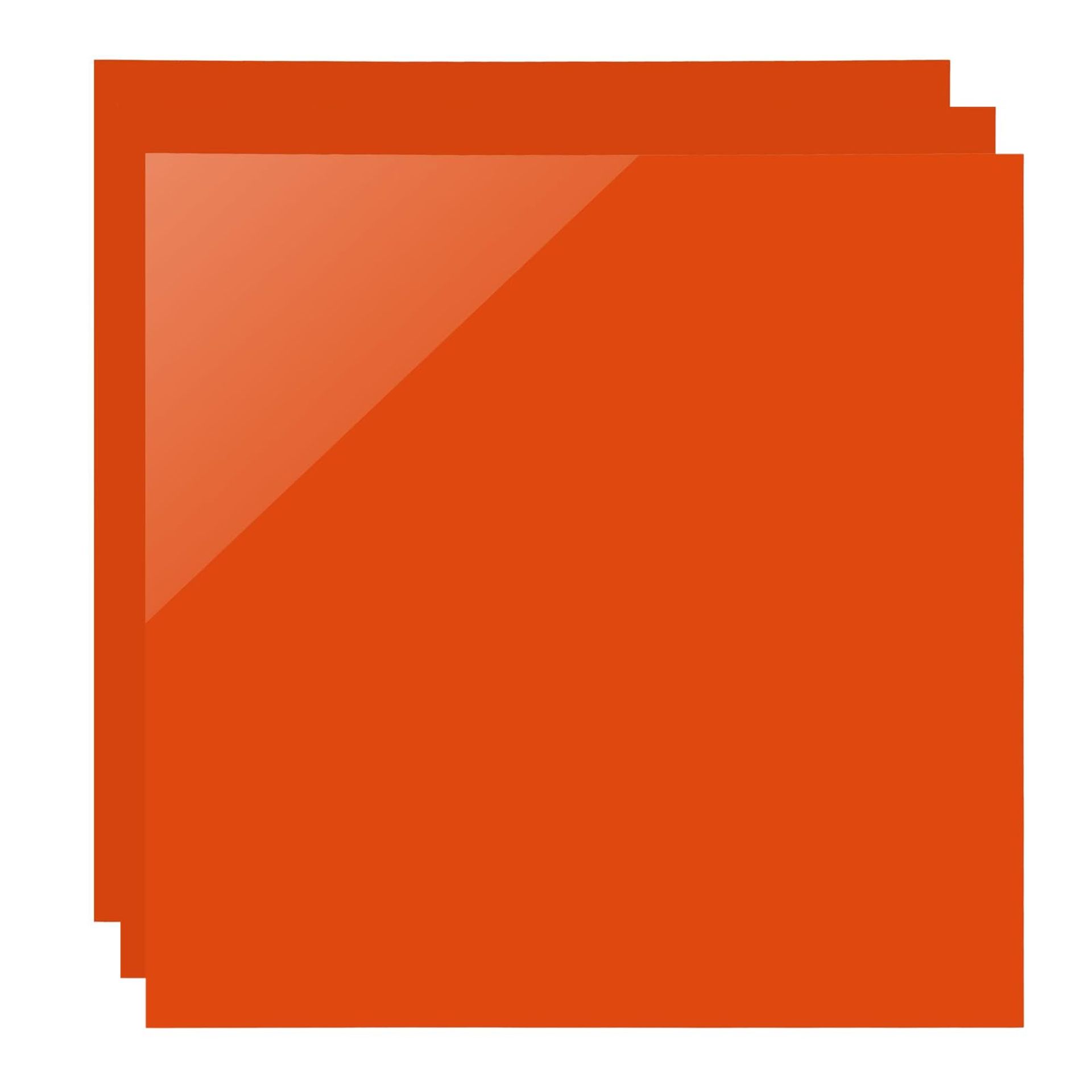 3-Piece Orange Opaque Acrylic Sheets for Laser Engraving, 30cm Sign Boards, 3mm Thick