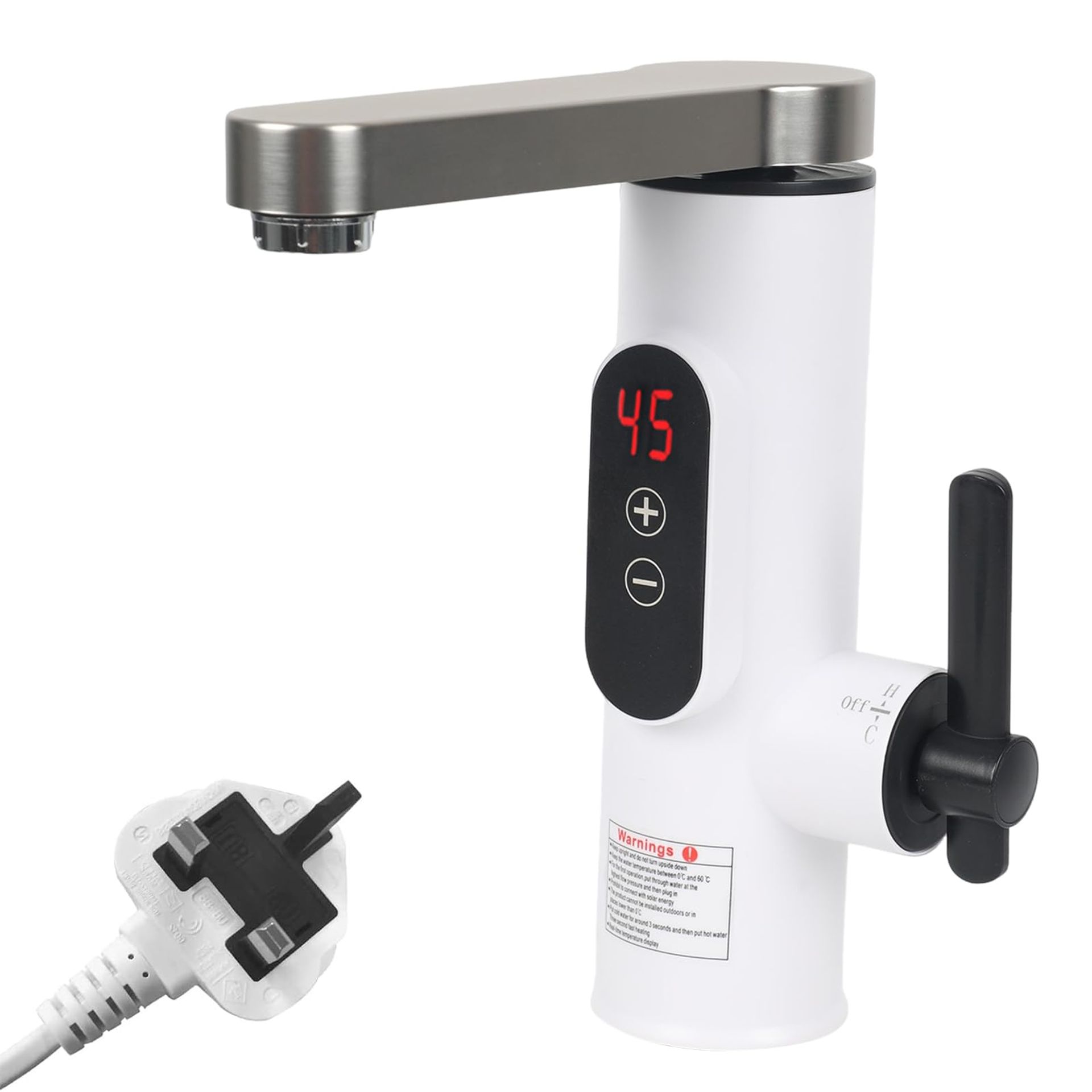 Instant Hot Water Tap Electric Heater 220V, Adjustable Temp 30-55℃, Ideal for Kitchen & Bathroom, CEIEVER