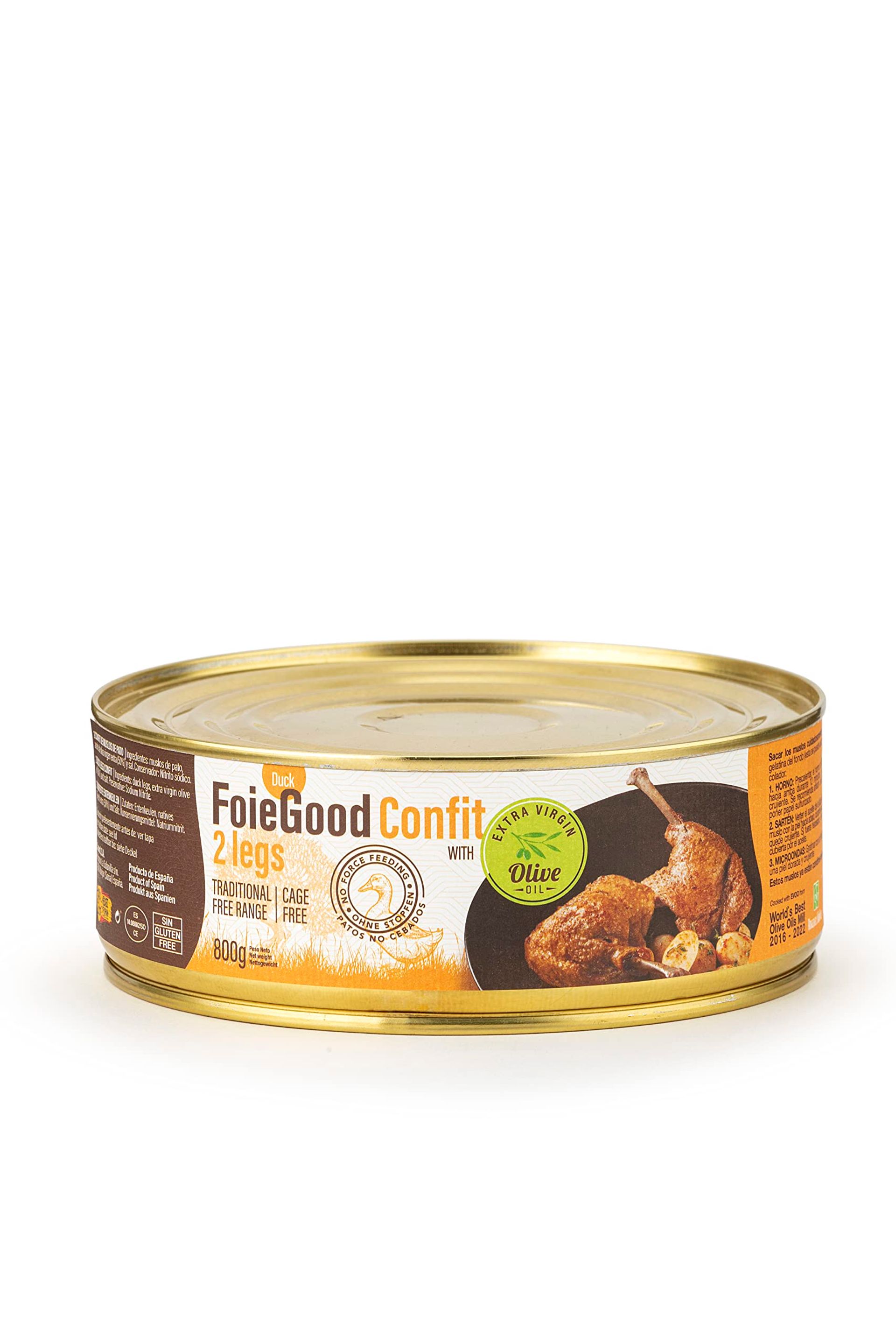 Duck Confit 2 Legs Tender Appetiser-Ready Free-Range No Force Feeding - Natural 800g