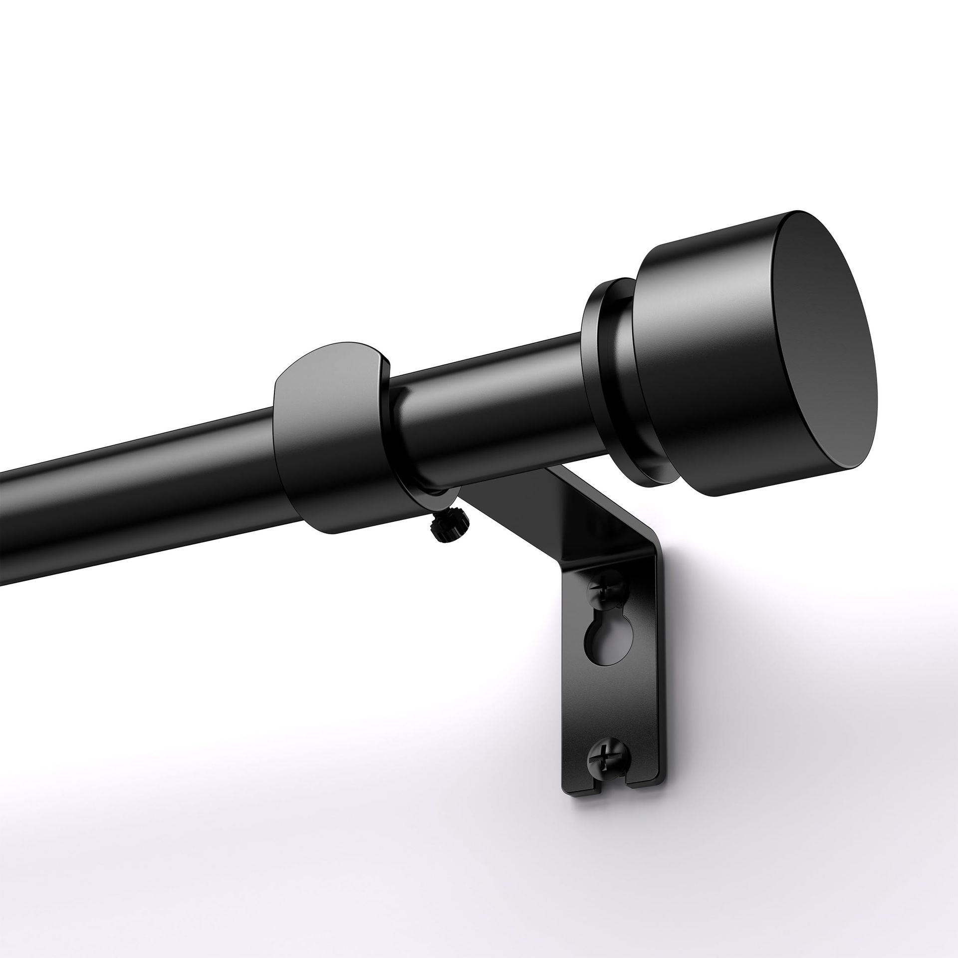 Black Curtain Pole 45 to 150 cm, Heavy Duty Adjustable for Windows 41 to 145 cm