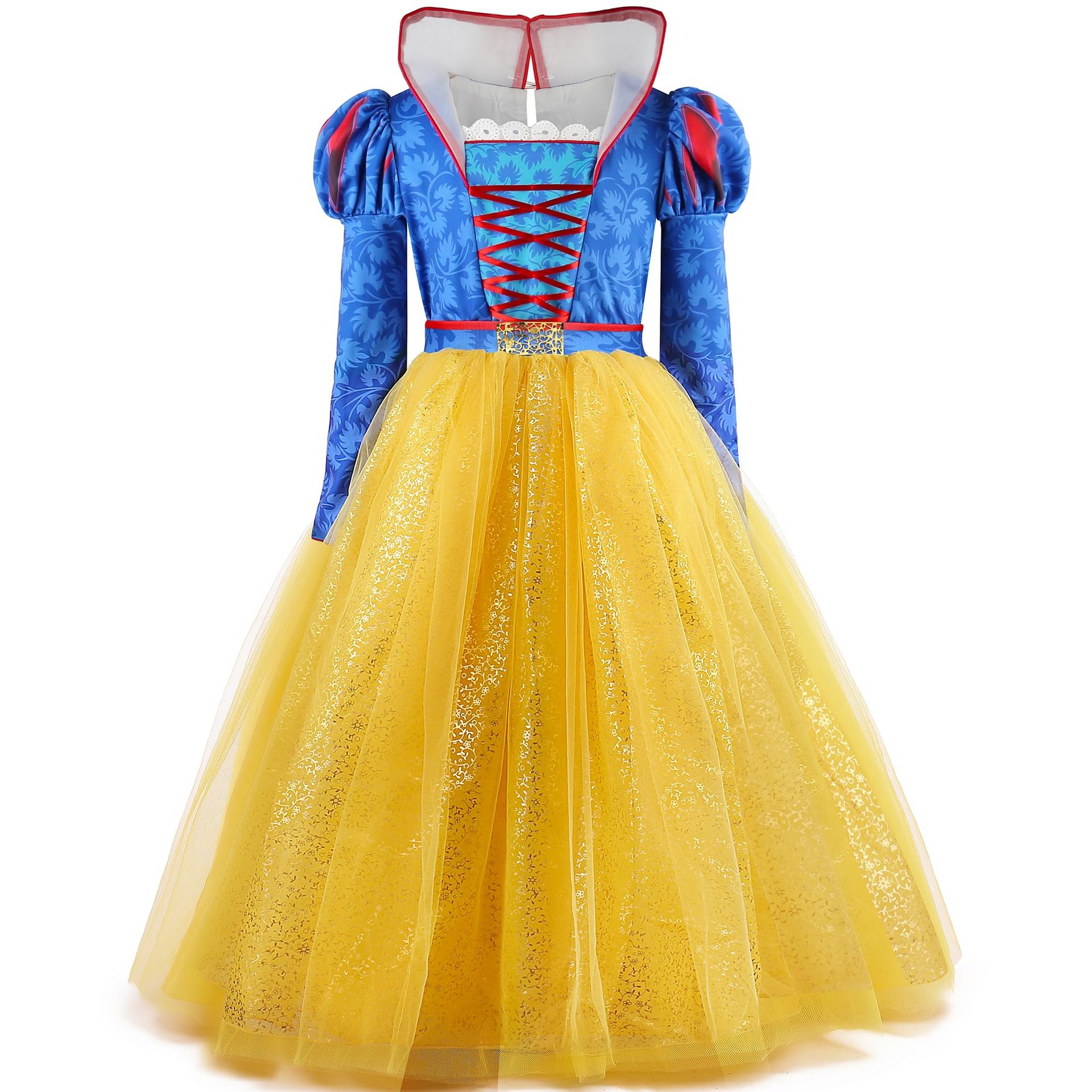 Kids Princess Snow White Fancy Dress Classic Tulle Costume by Tangsenyu - Yellow 7-8 Years