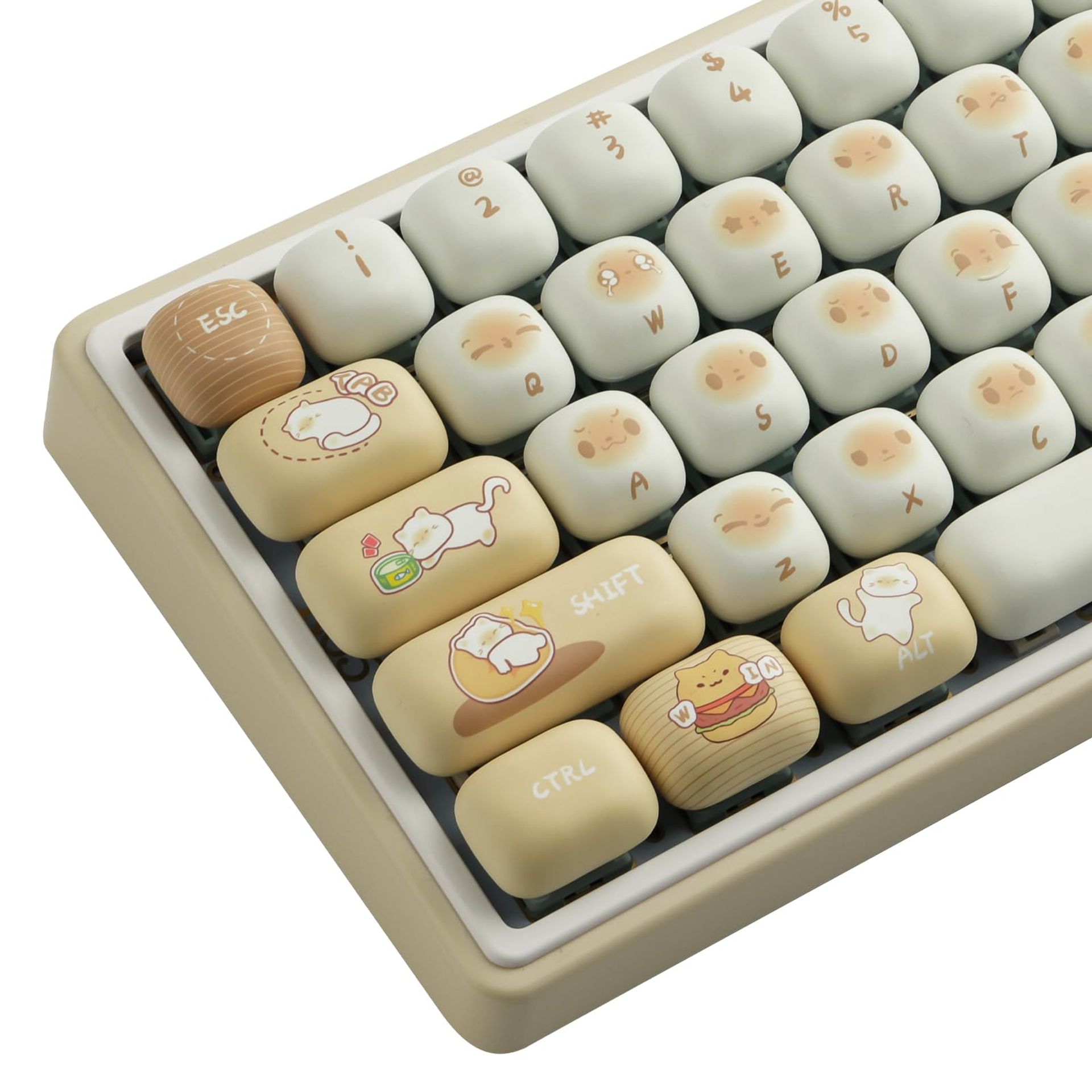 137-Key PBT Keycap Set MOG Profile Dye Sublimation for Mechanical Keyboards - Yellow Cat