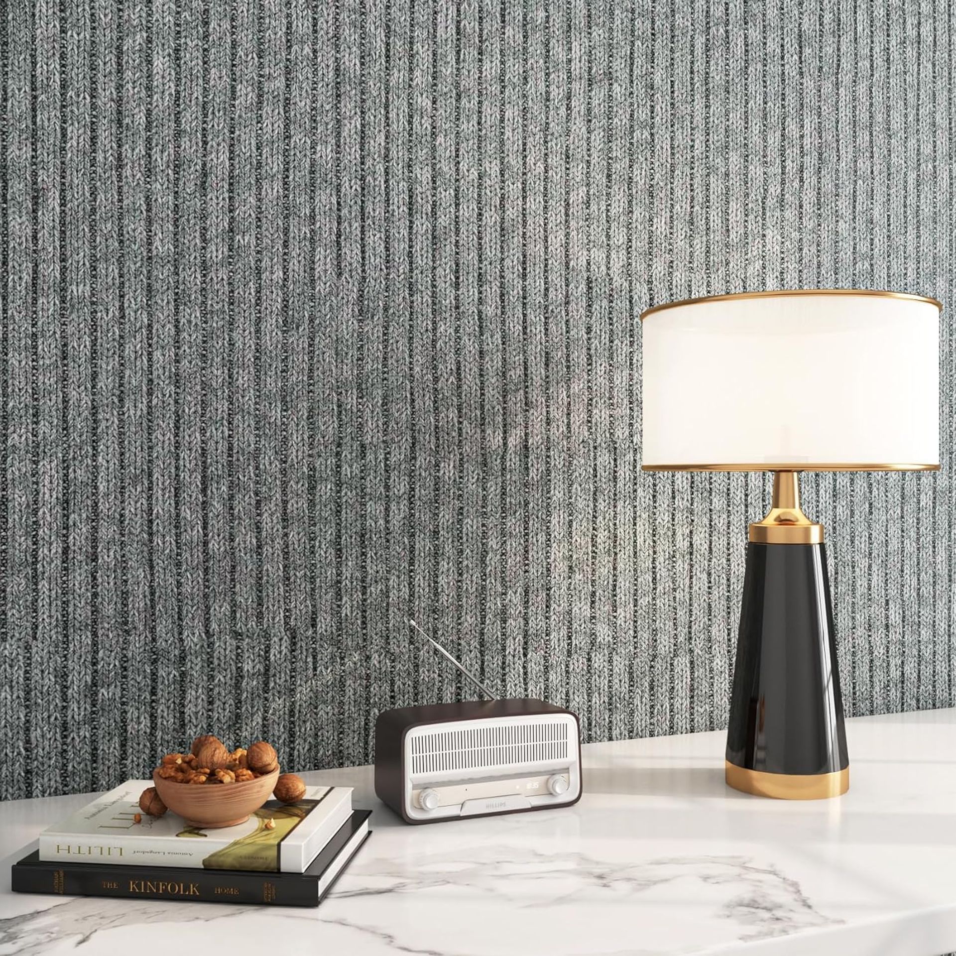 Peel and Stick Wallpaper Textured Vinyl Self Adhesive for Walls and Furniture - Grey 60x500CM