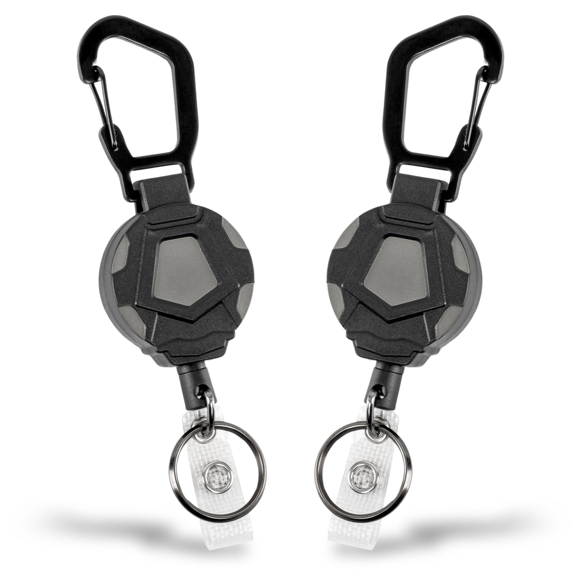 Premium Retractable Keychain & ID Holder Set of 2 - Durable & Convenient Lanyard Clip