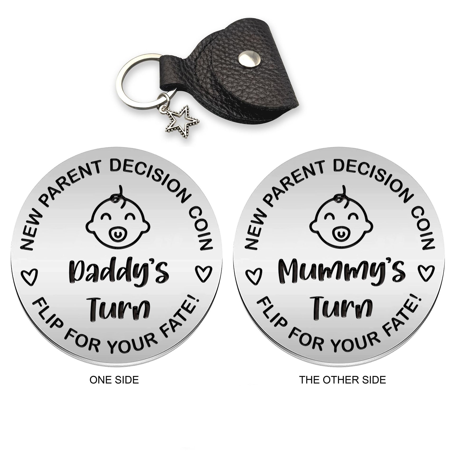 Stainless Steel Baby Pocket Hug Token - Double-Sided Keepsake for New Parents