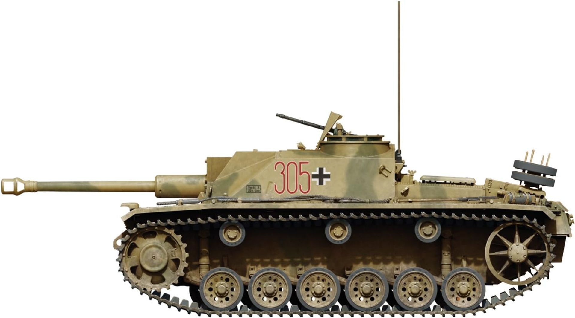 1:72 Scale StuG III Ausf G March 1943 Production Model Kit Detailed Military Tank - Molded Colour MIN72105