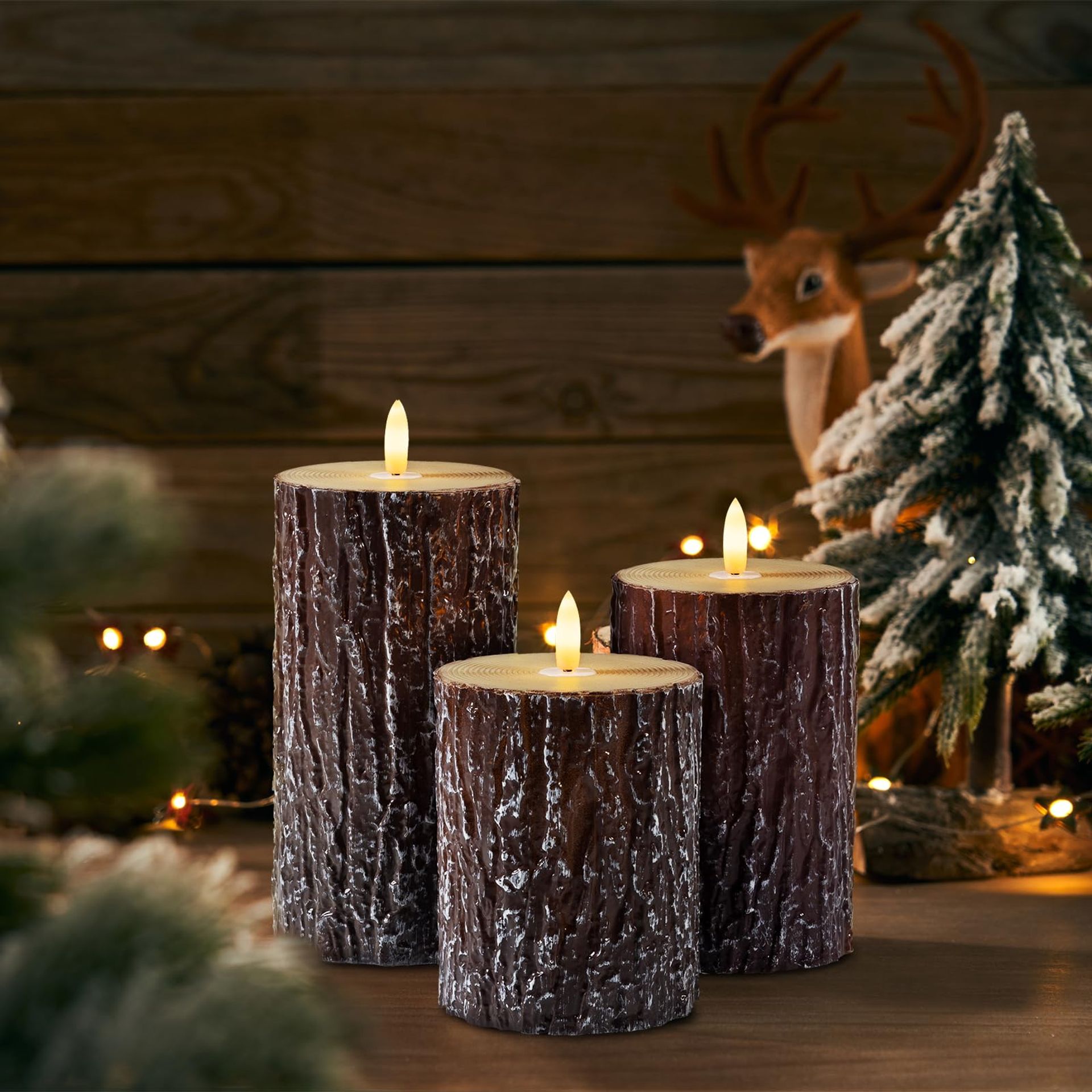 Flameless LED Candles with Remote & Timer, Real Wax Flickering Pillars, 3 Pack for Home & Christmas Décor