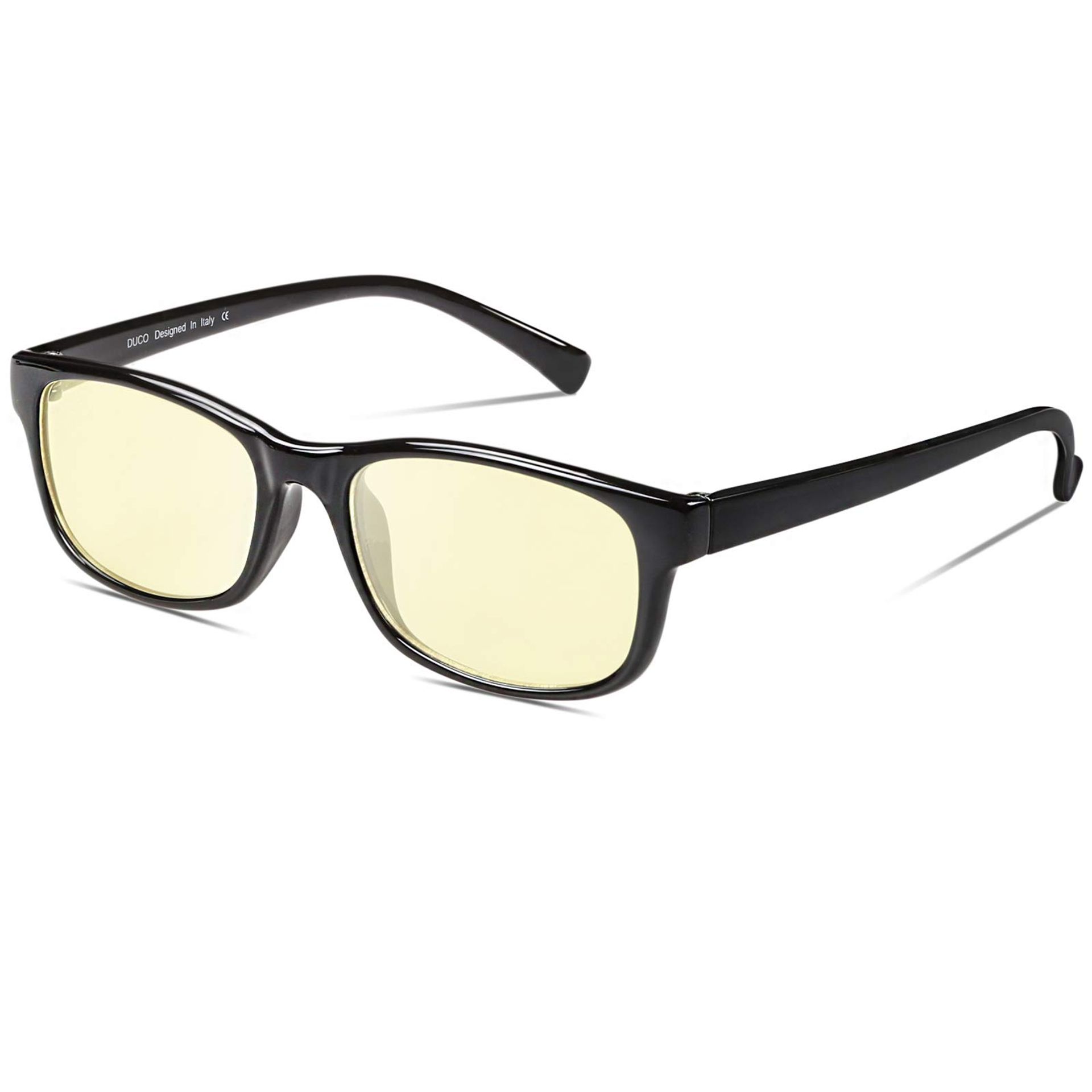 Blue Light Blocking Glasses Anti Glare Computer Gaming Eyewear UV Protection - Bright Black 8016