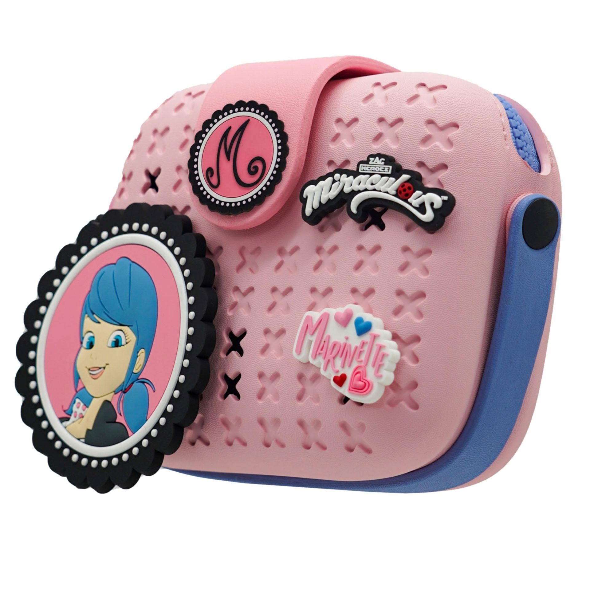 Miraculous Ladybug Marinette Pink Purse, 3 Clip-on Badges, Waterproof, Lightweight Handbag