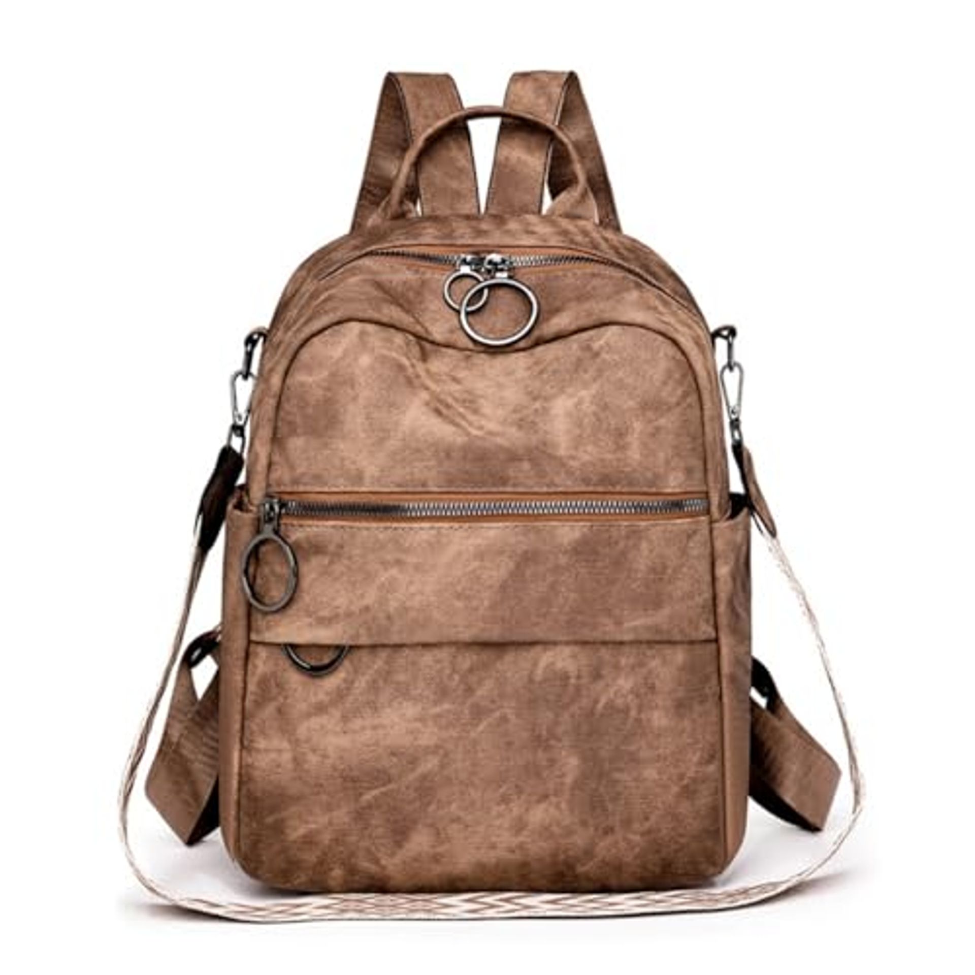 Women's Vintage Small Backpack Casual Denim Daypack for Travel and Everyday Use - Brown One Size