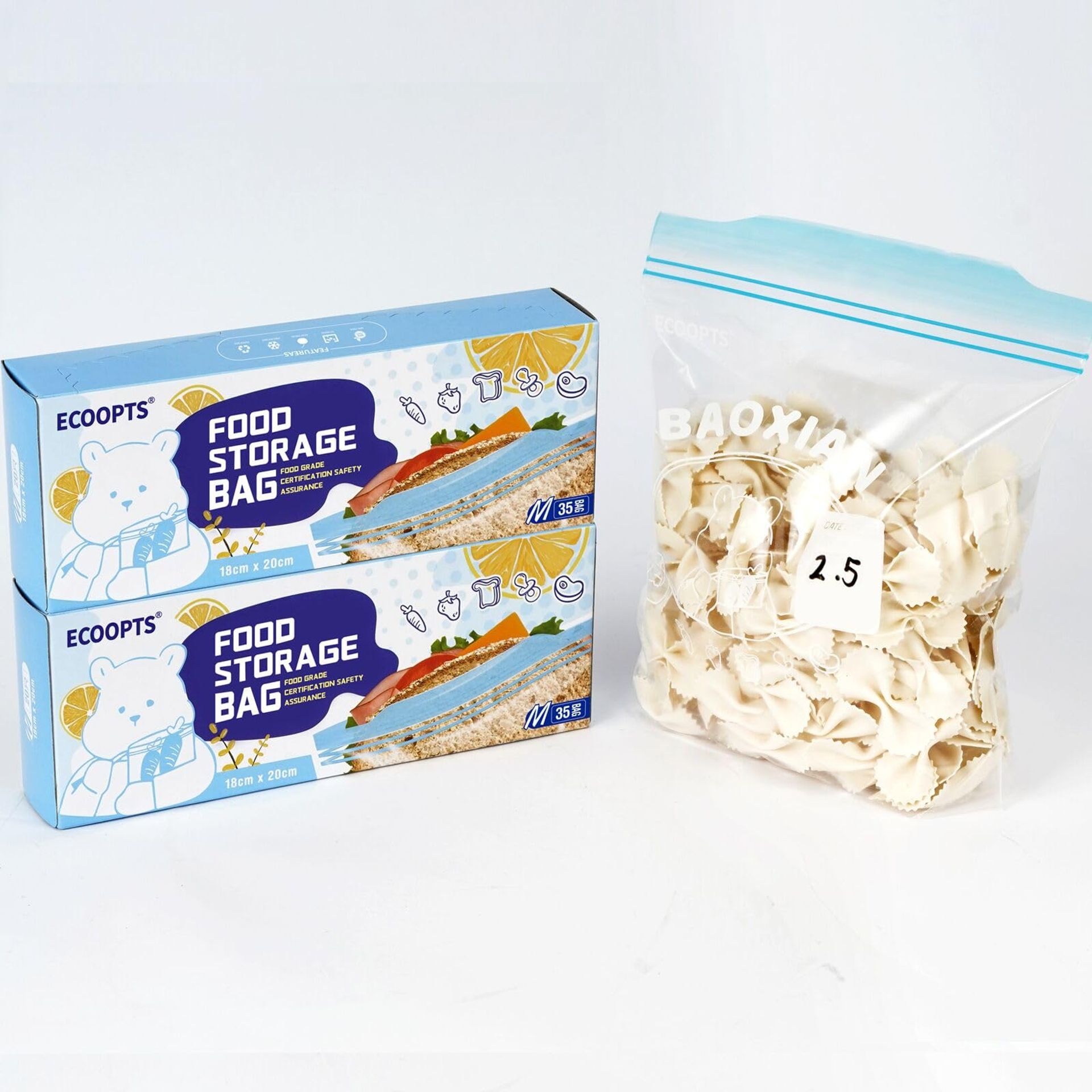 70× Ultra Strong Zip Freezer Bags | Airtight, Leakproof, BPA-Free Food Storage | 18×20 cm, 2 Pack