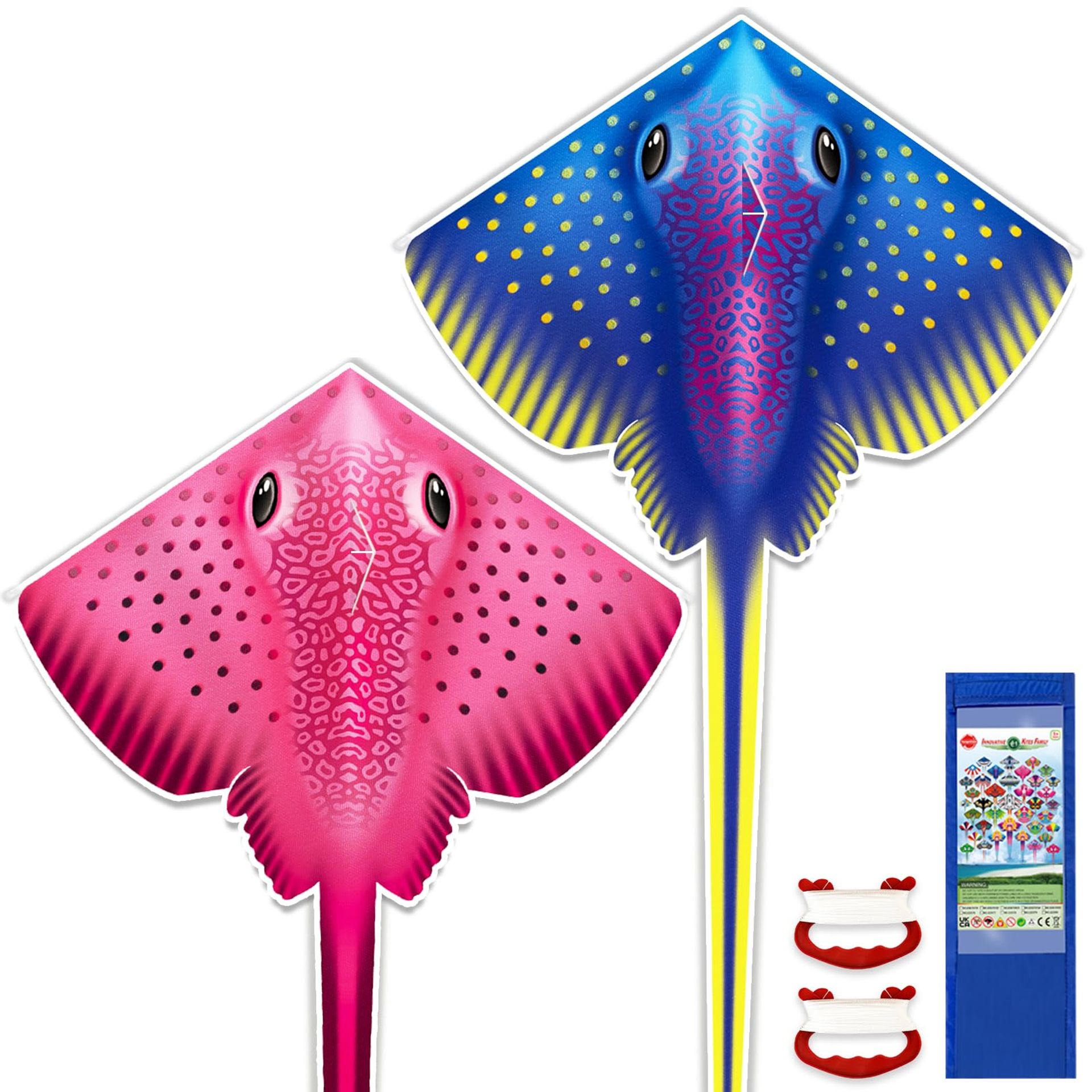 Easy-to-Fly Fish Kites 2 Pack - Perfect Outdoor Fun for Kids & Adults, Ideal for Beach Trips & Family Activities