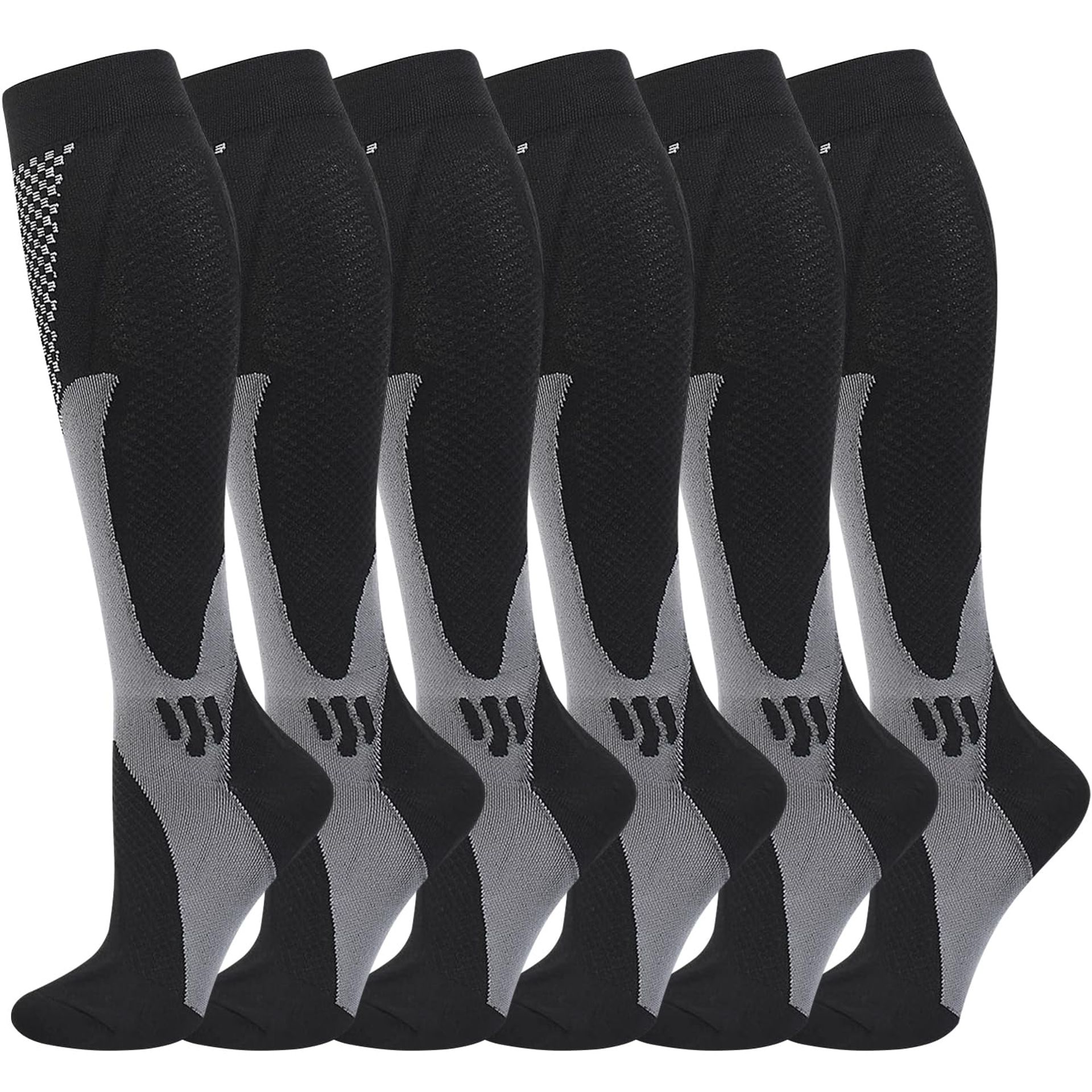 Gcbiger Compression Socks (3 Pairs) for Men Circulation 20-30 mmhg Medical Compression Stockings Women Nursing