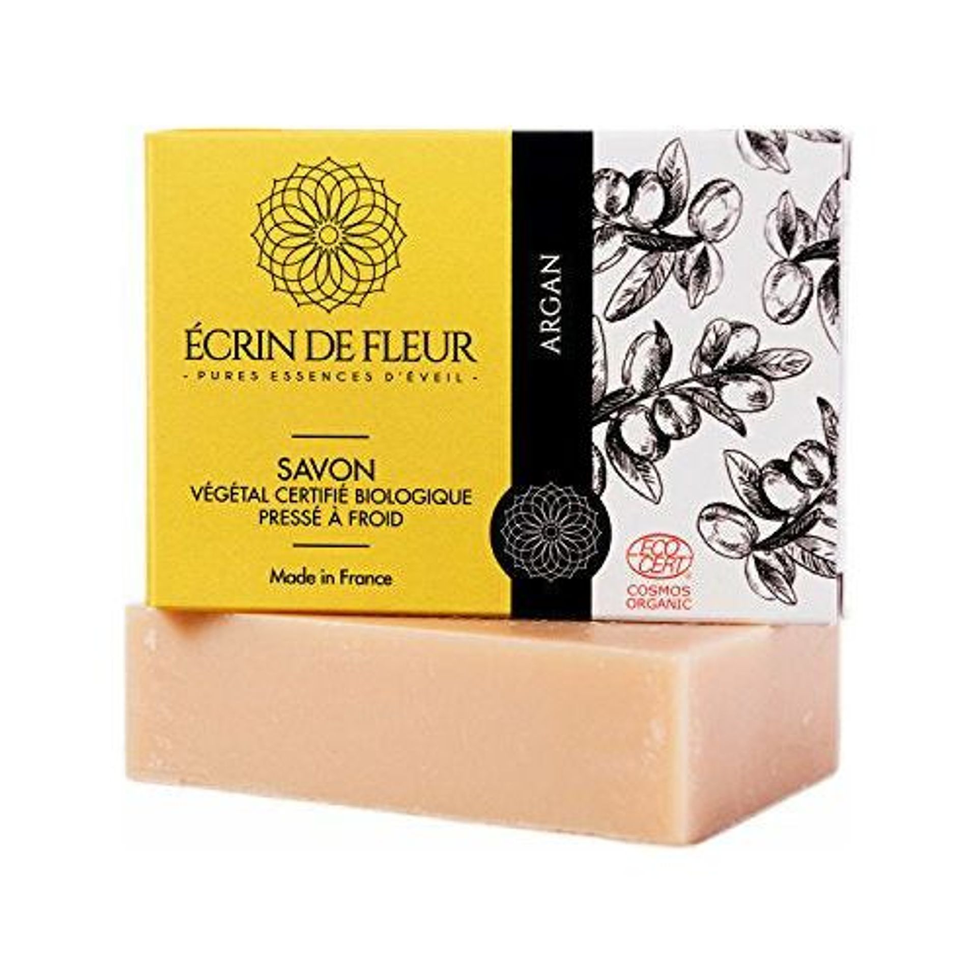 Écrin de Fleur Organic Argan Soap 90g - Handcrafted, Cold Processed, Vegan & Biodegradable