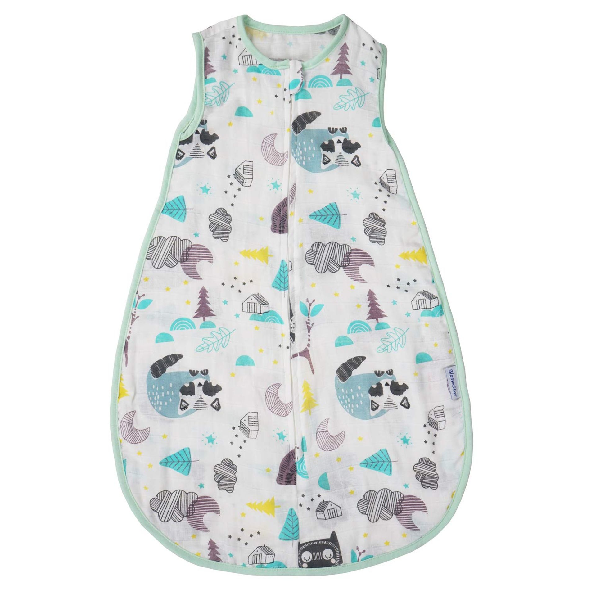 Baby Sleep Sack Muslin Cotton 0.5 Tog Lightweight Breathable Wearable Blanket - Lesser Panda Small Single