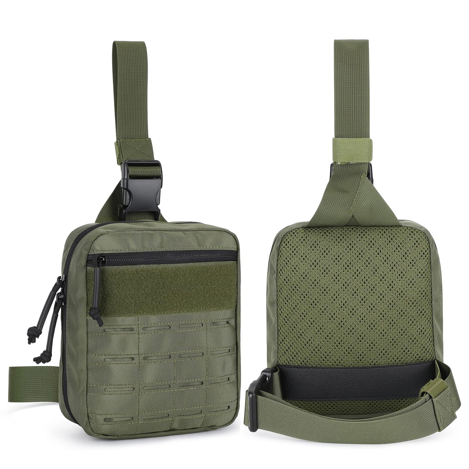 Tactical Admin Pouch Molle Military Utility Survival Gear Bag Medical Organizer - Army Green One Size