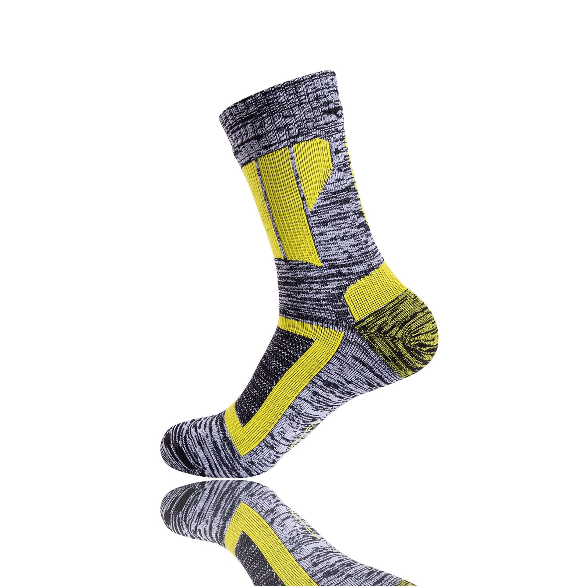 Waterproof Breathable Windproof Ankle Socks Ideal for Cycling, Skiing & Mountain Biking - Greyish-Yellow M