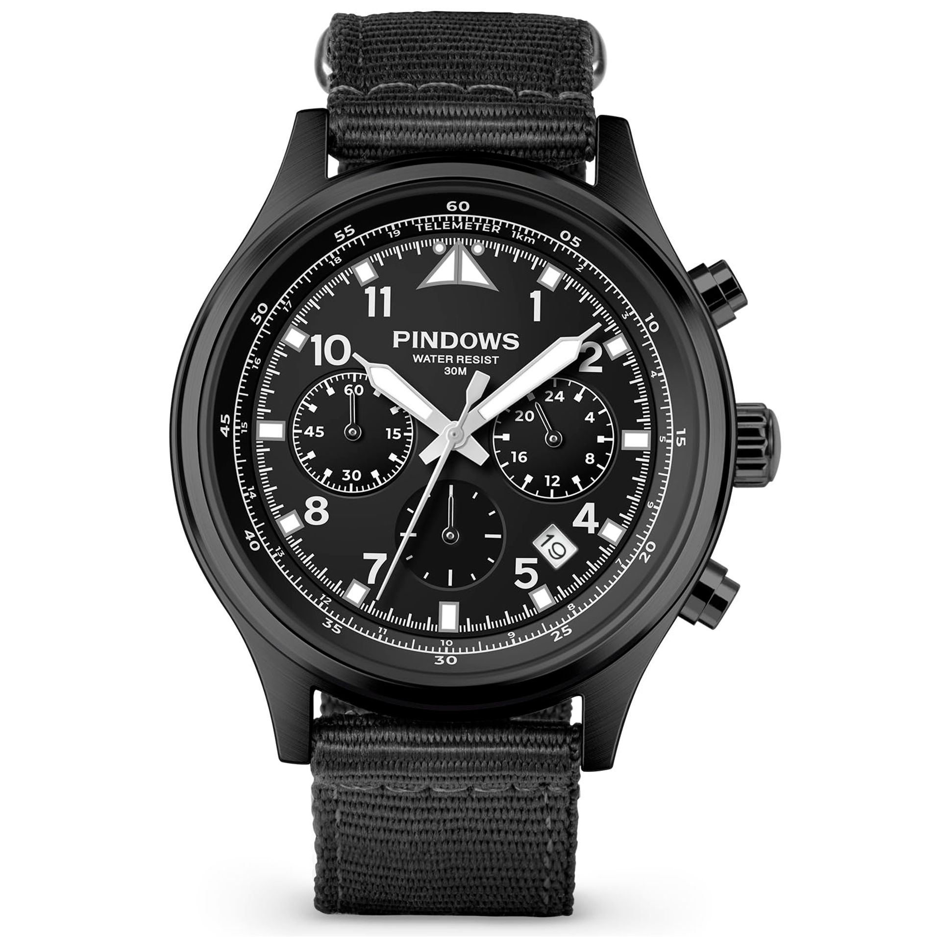 Men's Luxury Quartz Watch with Date, Waterproof Big Face, Leather Strap & Luminous Hands