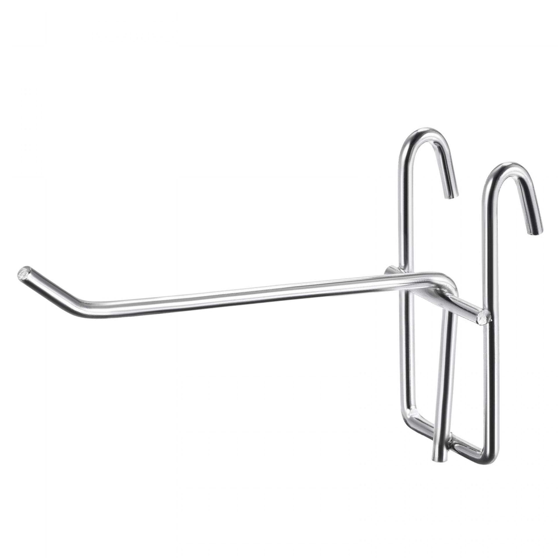 4 Inch Silver Grid Wall Display Hooks - Pack of 4 for Organising Tools & Crafts