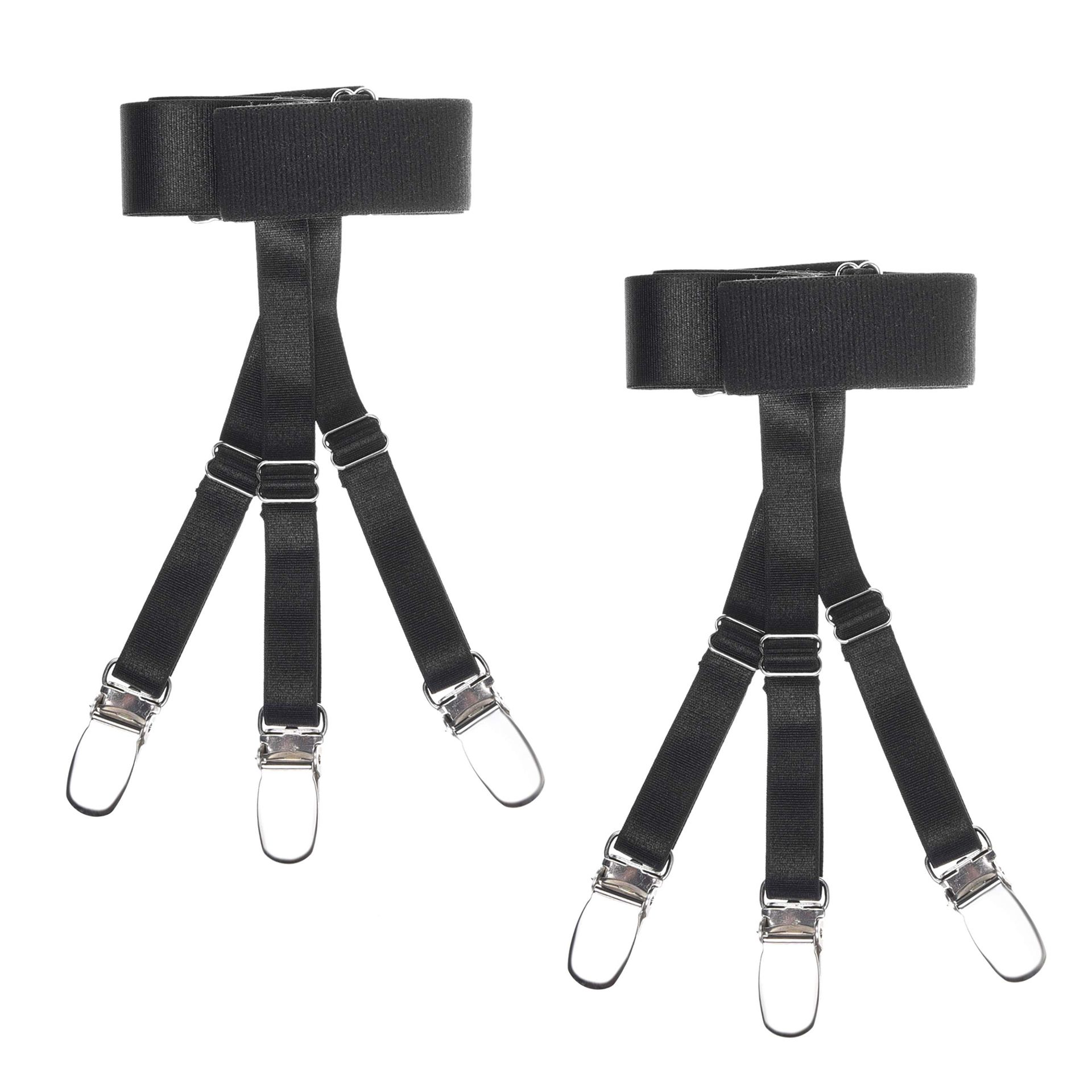 Adjustable Elastic Shirt Stays with Non-Slip Clamps - Perfect for Uniforms