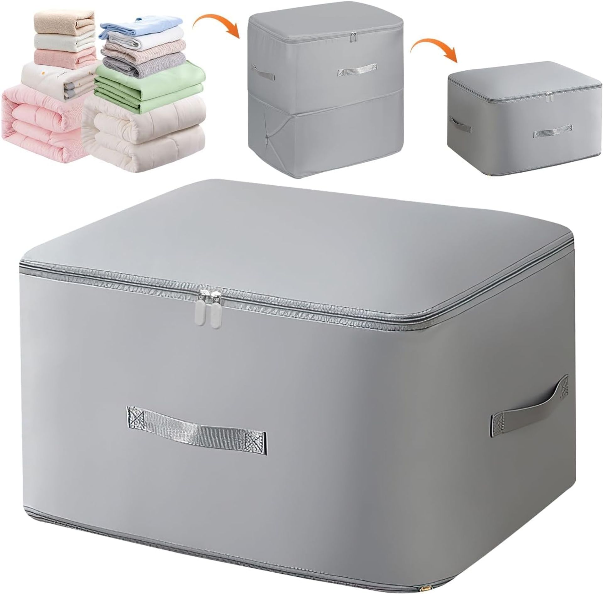 XL Grey Ultra Space-Saving Compression Packing Cubes for Suitcases - Expandable Organizer