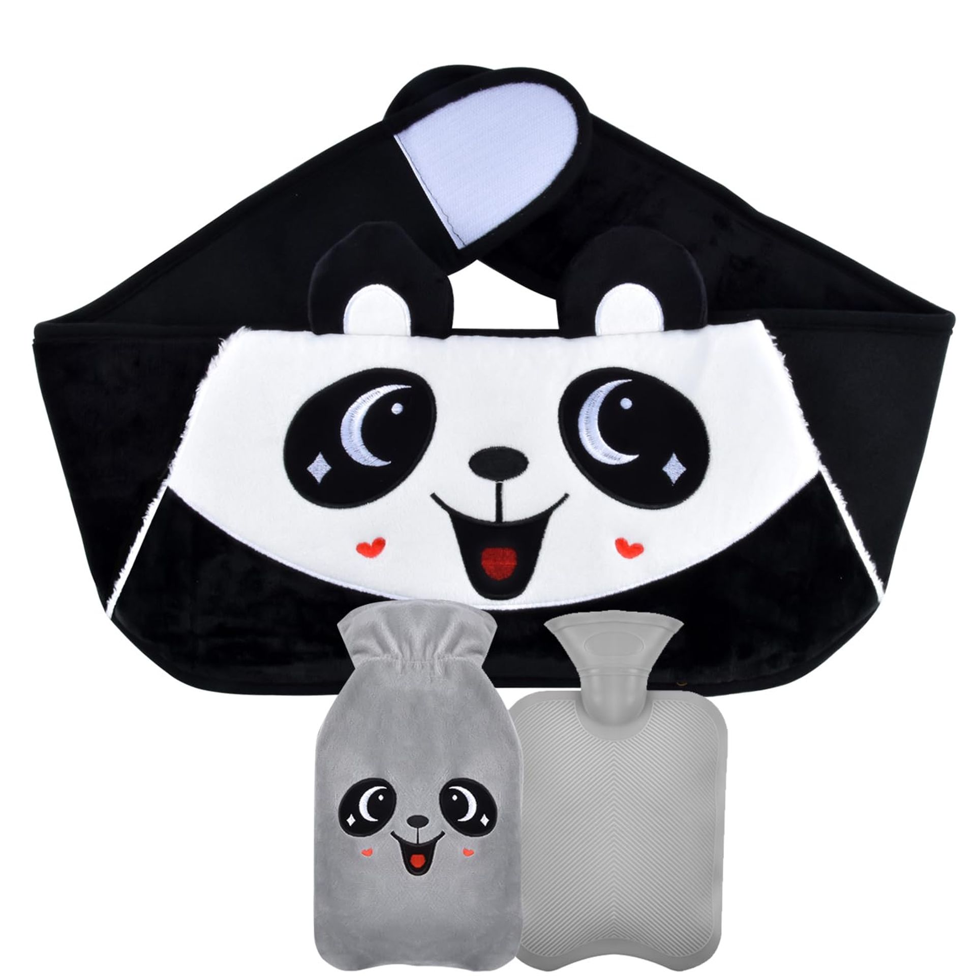 WUUDWALK Hot Water Bottle/Water-Filled Hot Water Bag with a Soft Bottle Cover and a Waist Belt PVC Hot Water Pouch for Pain Relief for Neck, Back, Shoulder and Legs