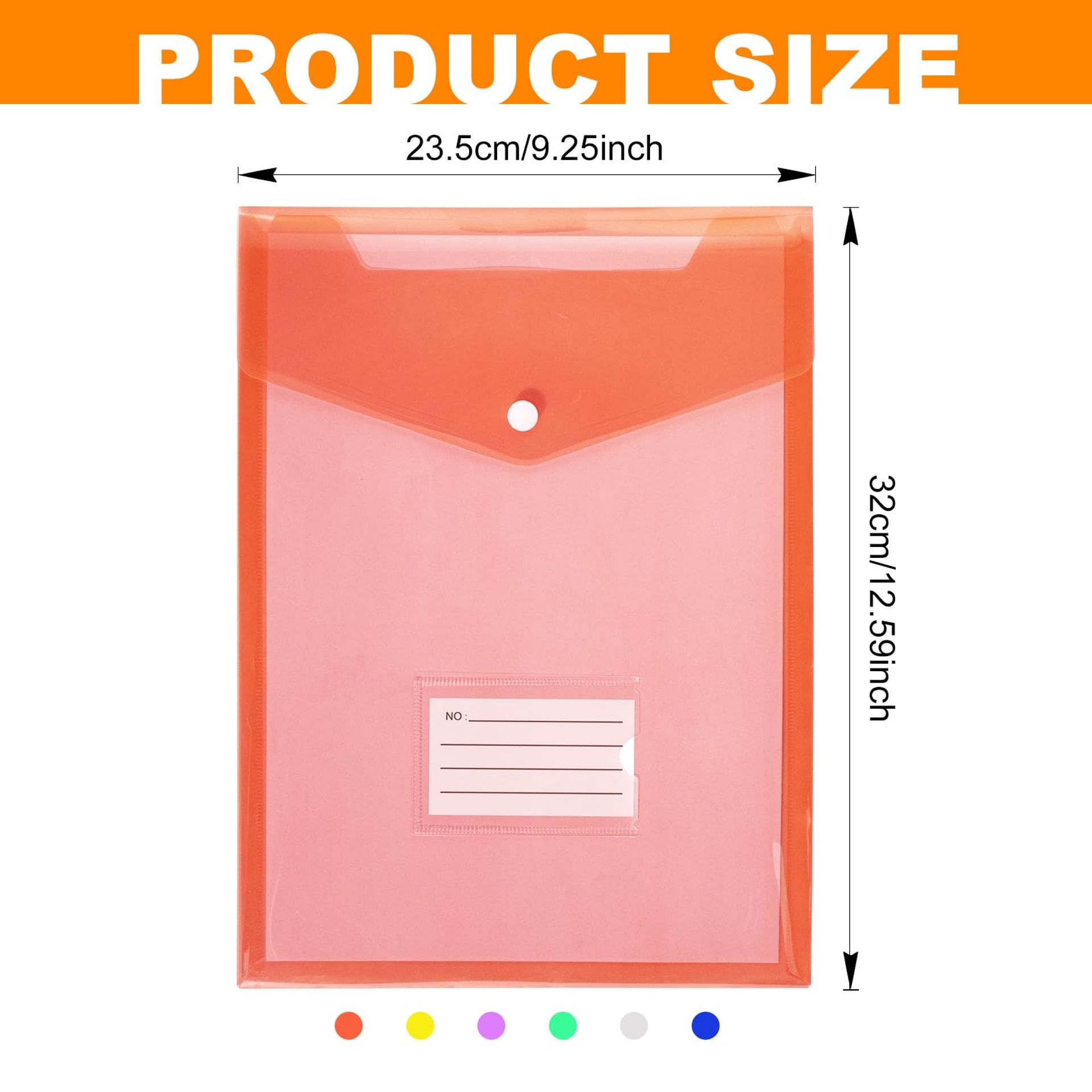 36Pcs A4 Plastic Wallet A4 Folder Document Wallets Plastic Folders A4 Bac