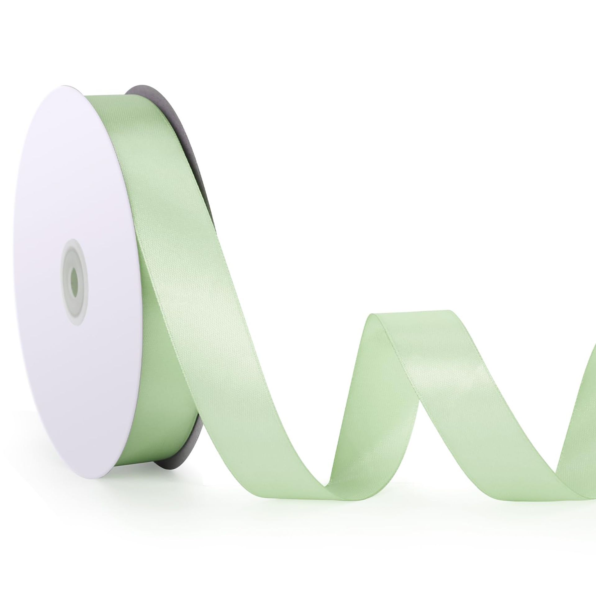Sage Green Satin Ribbon 25mm x 92m Roll for Crafting & Gift Wrapping - Perfect for Weddings & Parties - Valentines