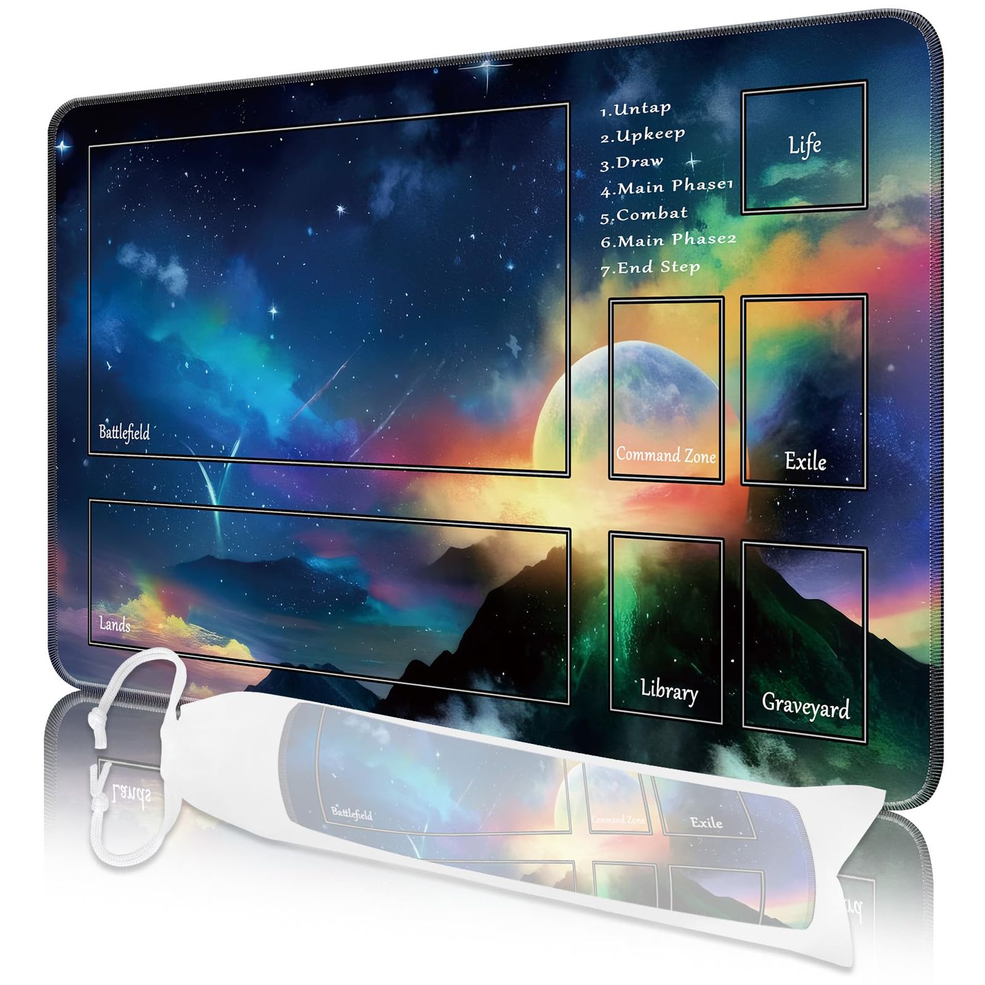 TCG Playmat 60x35cm Non-Slip Surface Waterproof Design with Lion Artwork and Carry Bag - Löwe 60x35CM