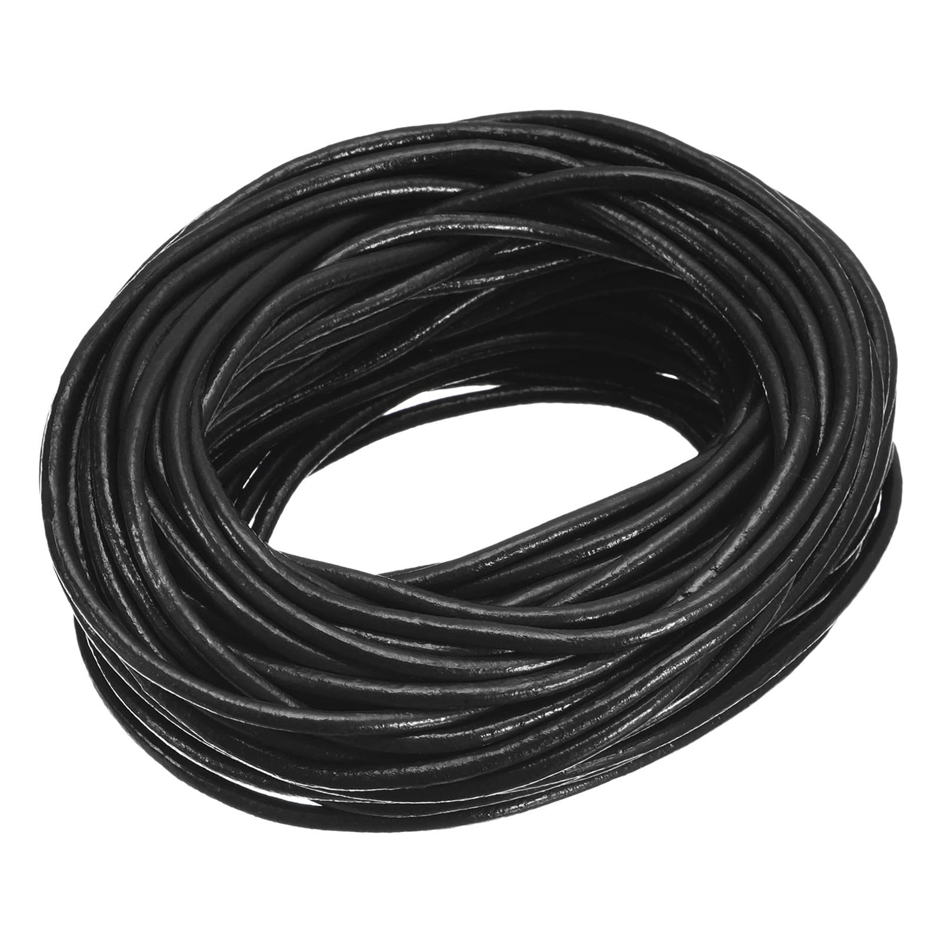 Round Leather Cord 11 Yards 2mm Genuine Cowhide String For DIY Crafts, Br