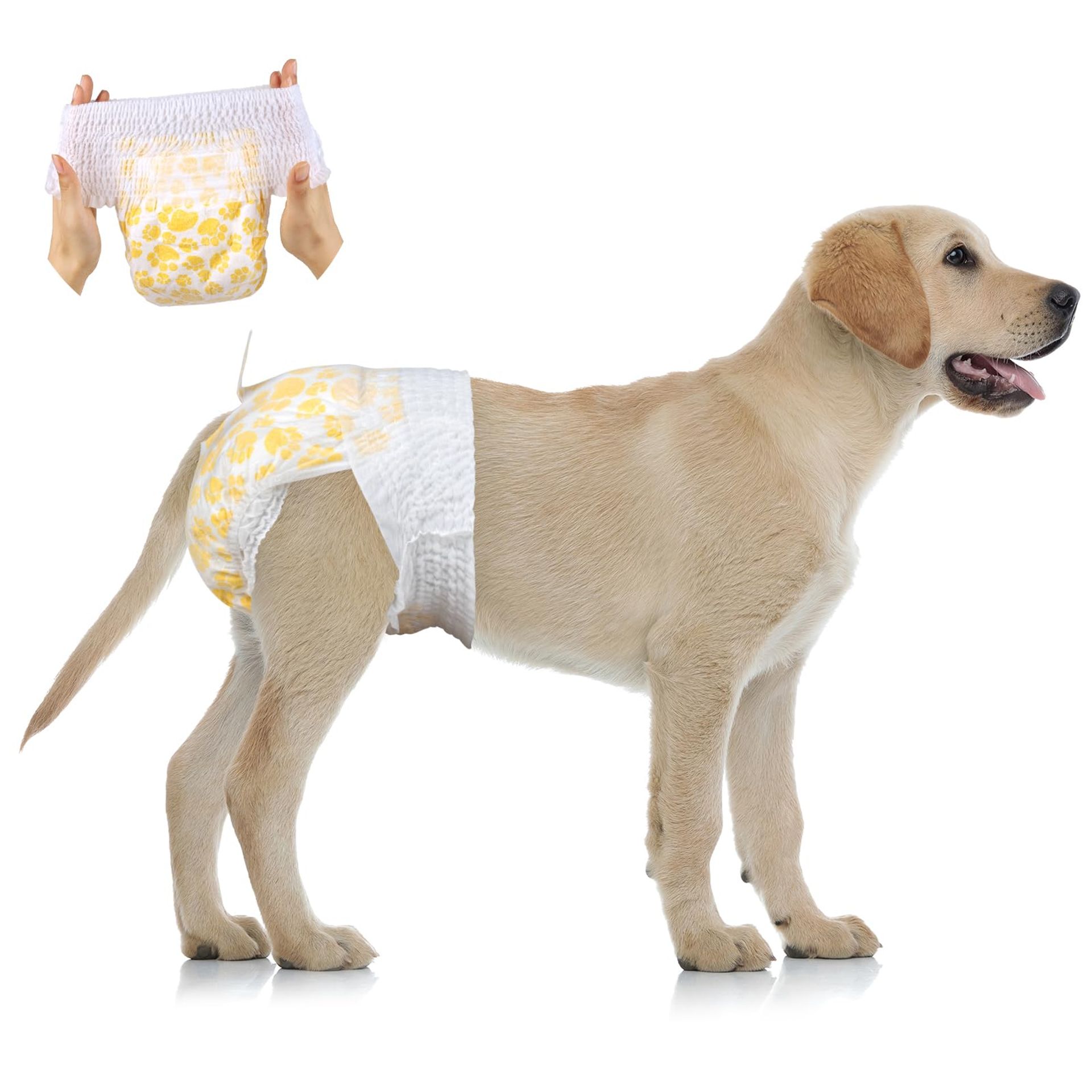 Large Pull-On Disposable Dog Nappies for Female Dogs, 15 Count, Leakproof & Comfortable Fit