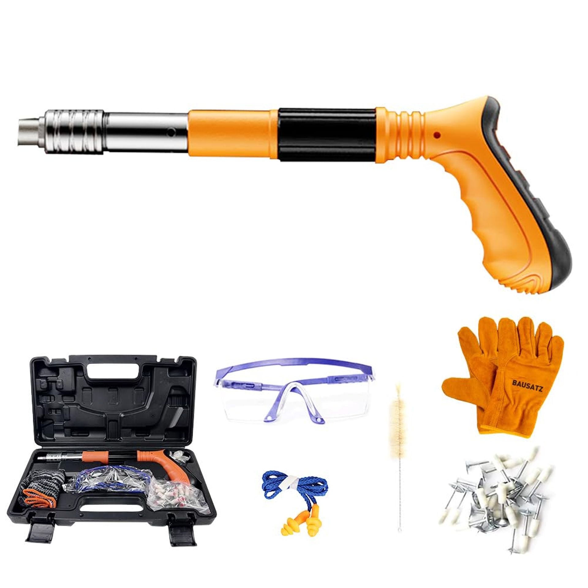Manual Ceiling & Concrete Nail Gun with 20 Nails – Heavy Duty Steel Construction Tool