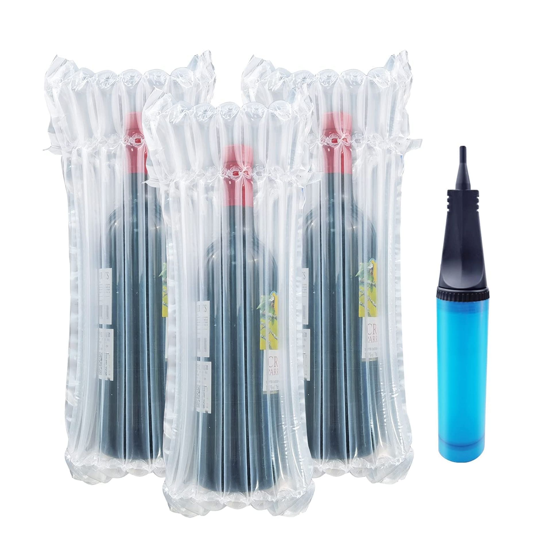 Conilly Wine Bottle Travel Protector Bags - 10-Pack Inflatable Air Column with Free Pump, Safe & Reusable
