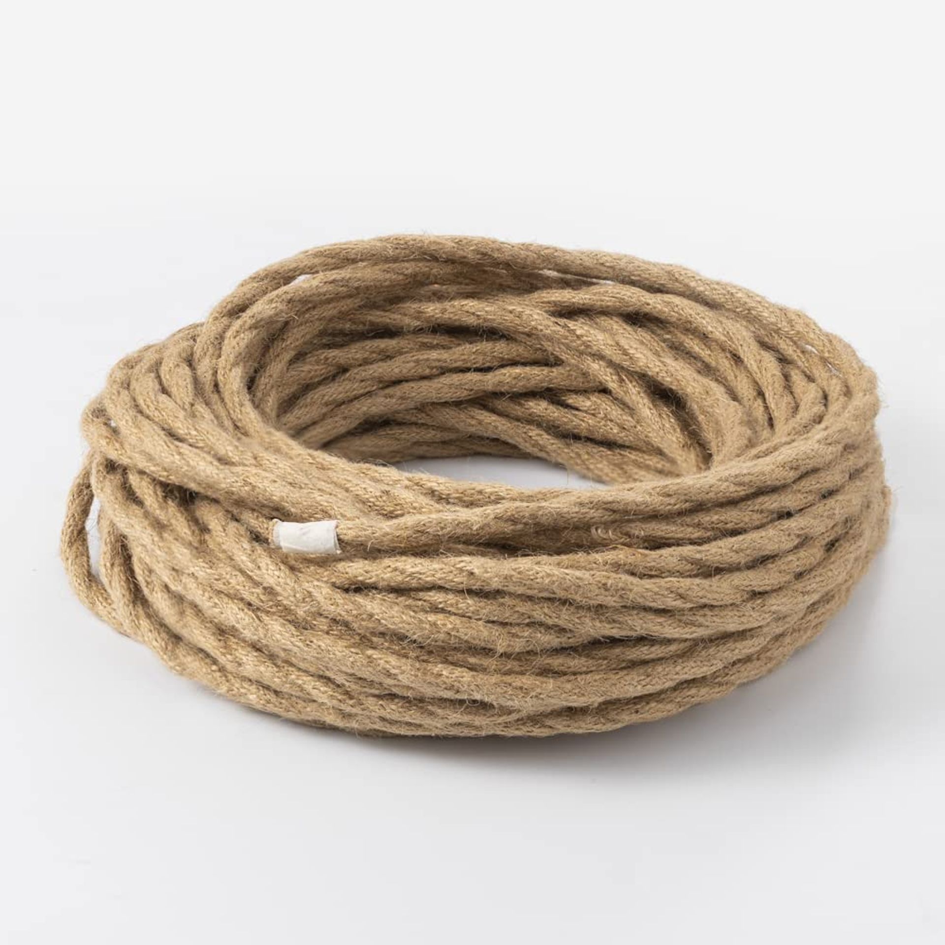LED Twisted Electrical Wire Hemp Rope 3 Core Retro Braided Cable for Pendant Lighting DIY - Linen 20M