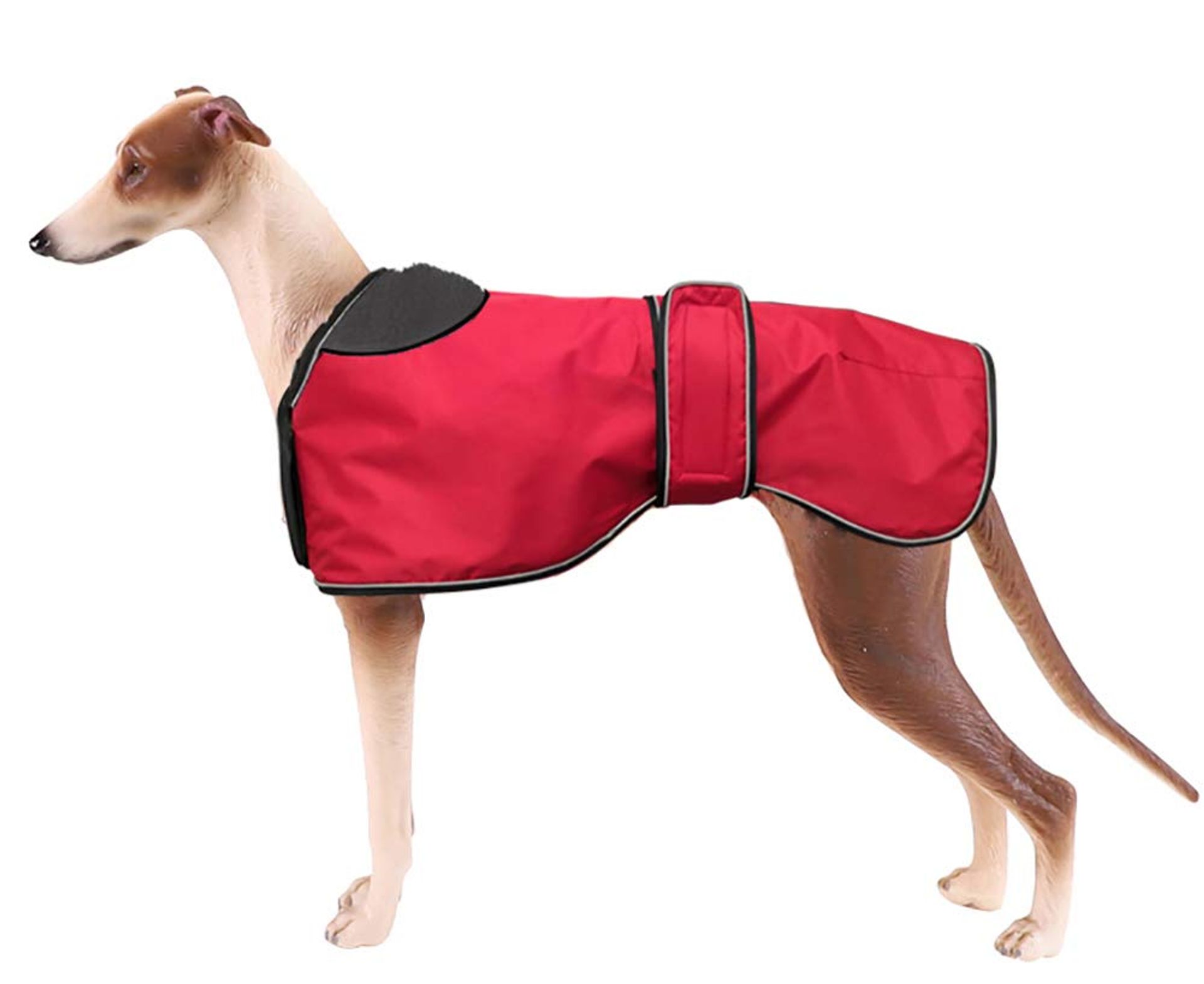 Waterproof Winter Dog Jacket with Fleece Lining & Adjustable Straps - Red XXL