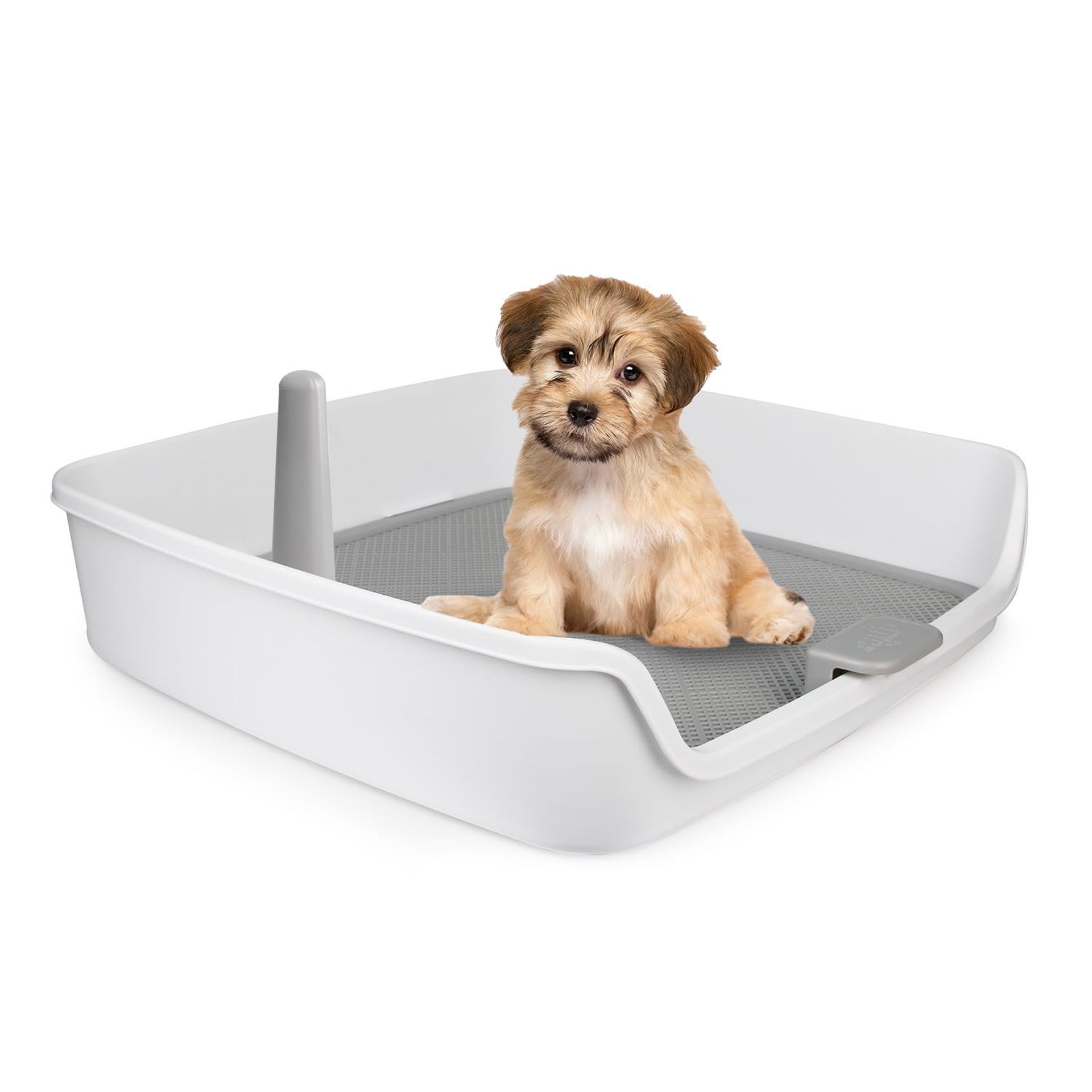 Dog Pee Pad Holder & Potty Tray with Removable Post, Raised Sides & Large Space for Large Dogs – Shed Proof & Easy to Clean