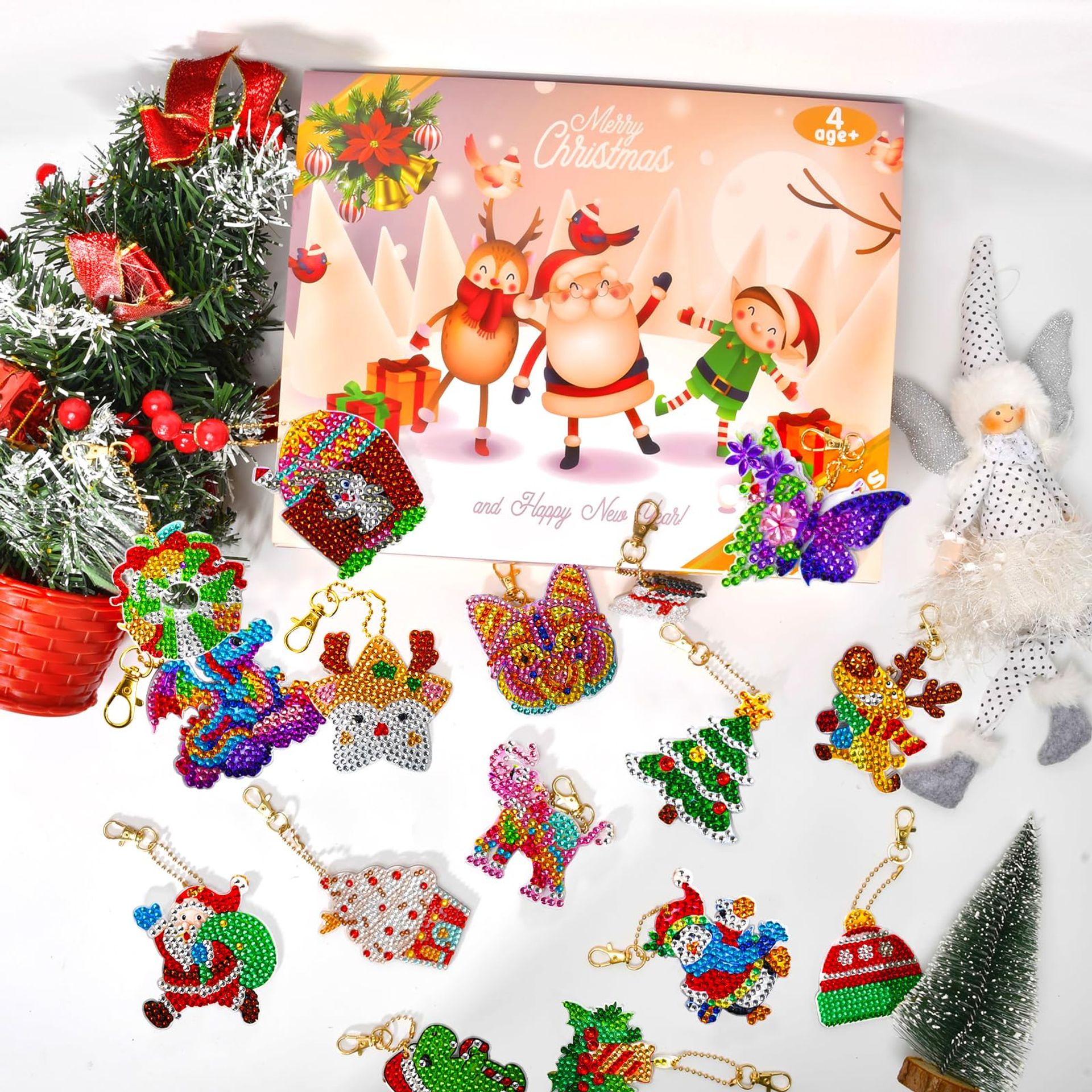 Santa Claus Premium Felt Fabric Advent Countdown Calendar Hanging Decoration - View #3